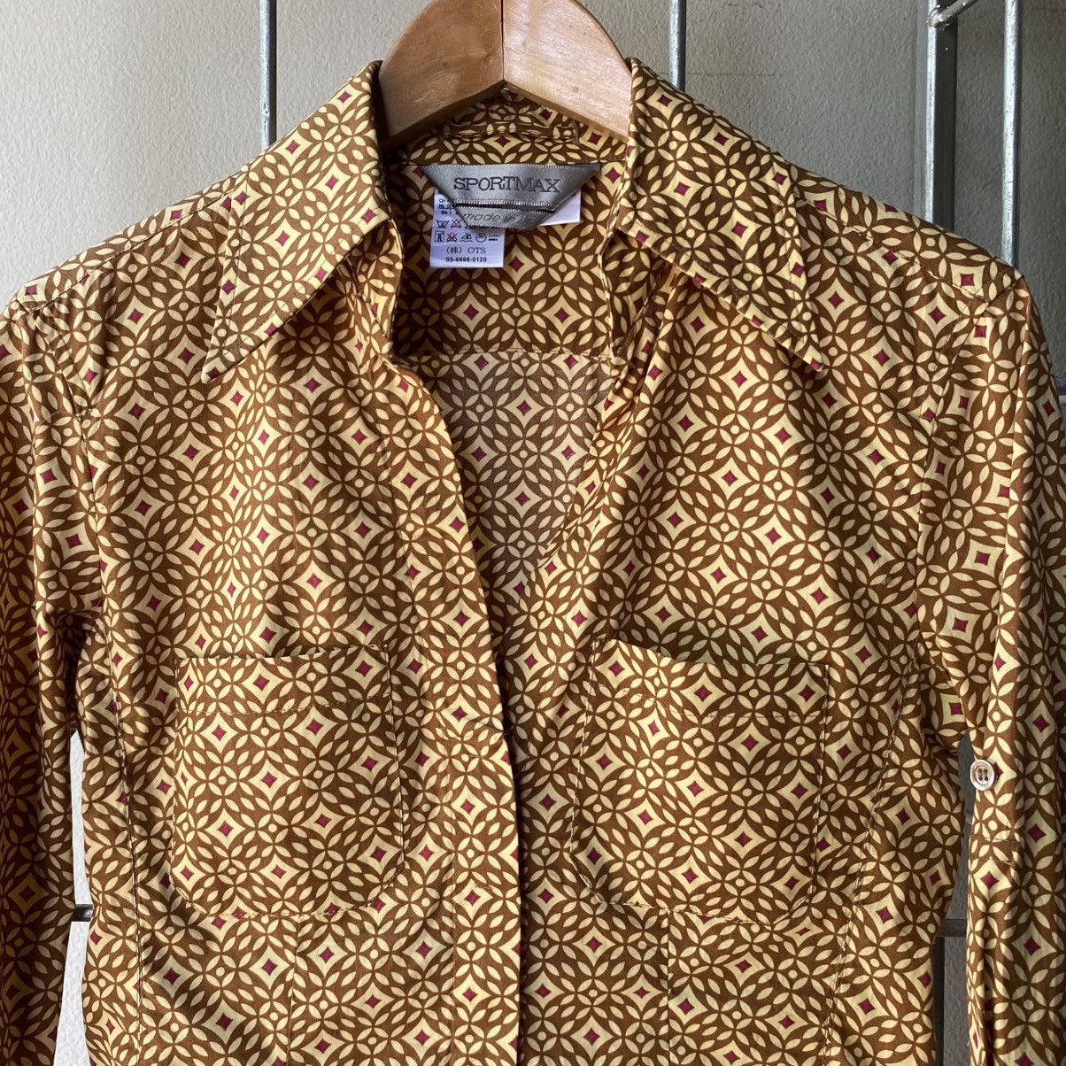 Sportmax Sportmax Brown Geometric Fitted Blouse Size S / US 4 / IT 40 - 13 Thumbnail