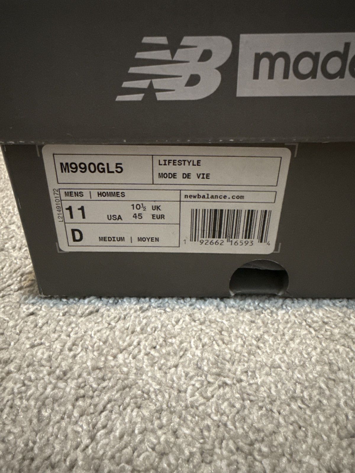 New Balance New Balance 990V5: Made in USA ‘Castlerock’ Size US 11 / EU 44 - 6 Thumbnail