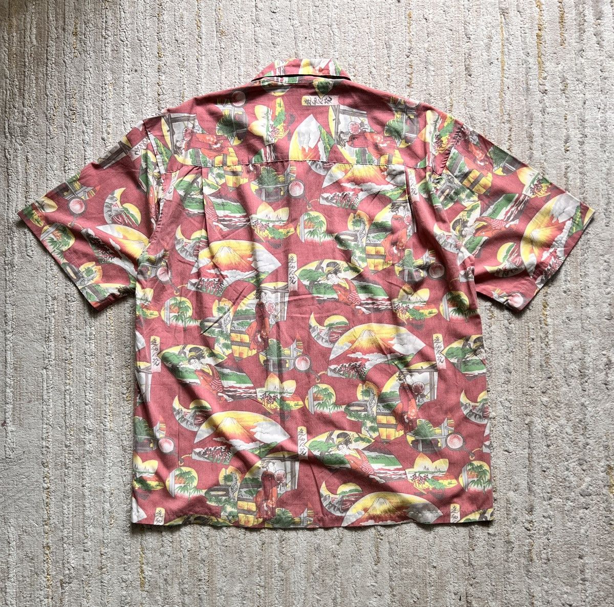 Kansai Yamamoto Kansai Man Japanese Motif Geisha Open Colar Hawaiian Shirt Size US M / EU 48-50 / 2 - 2 Thumbnail
