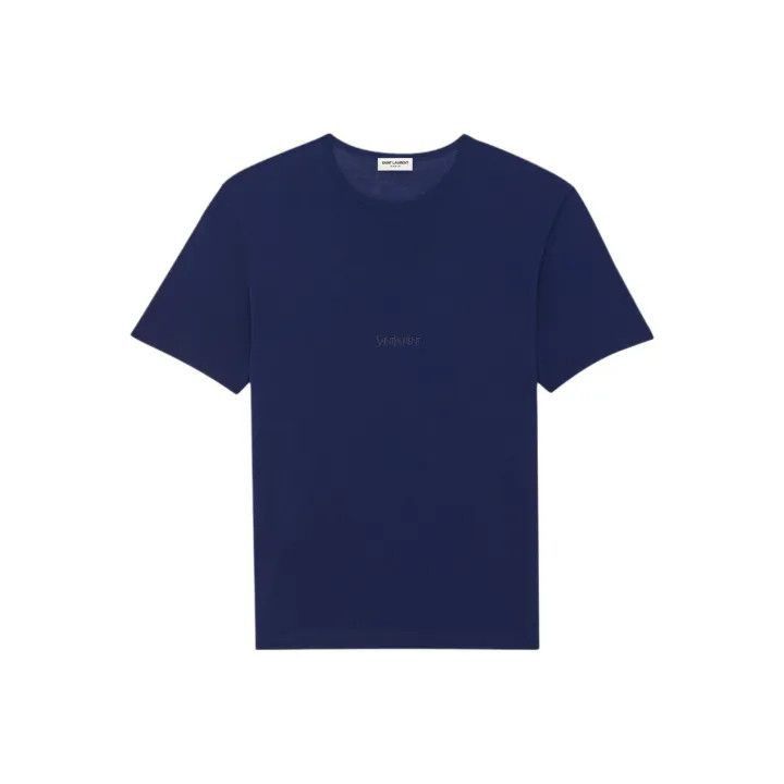 Saint Laurent Paris Saint Laurent Blue Short Sleeve Embroidered T-Shirt-2507 Size US S / EU 44-46 / 1 - 5 Thumbnail