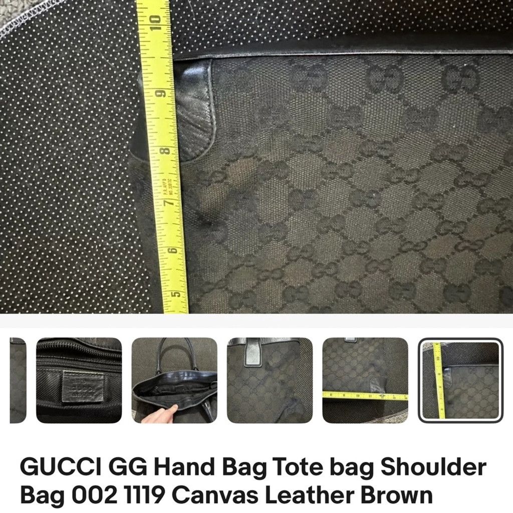 Gucci Gucci Black Tote Hand Bag with Iconic GG Design Size ONE SIZE - 12 Thumbnail