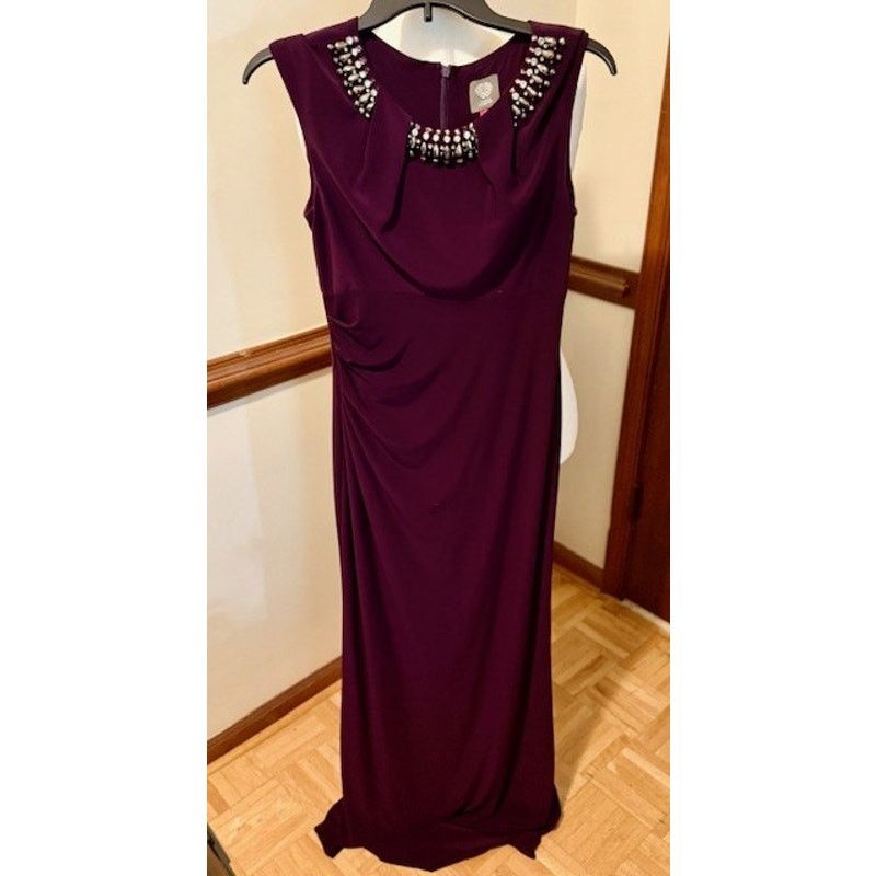 Vince Camuto Vince Camuto Plum Embellished Dress Cocktail Dress Size S / US 4 / IT 40 - 3 Thumbnail