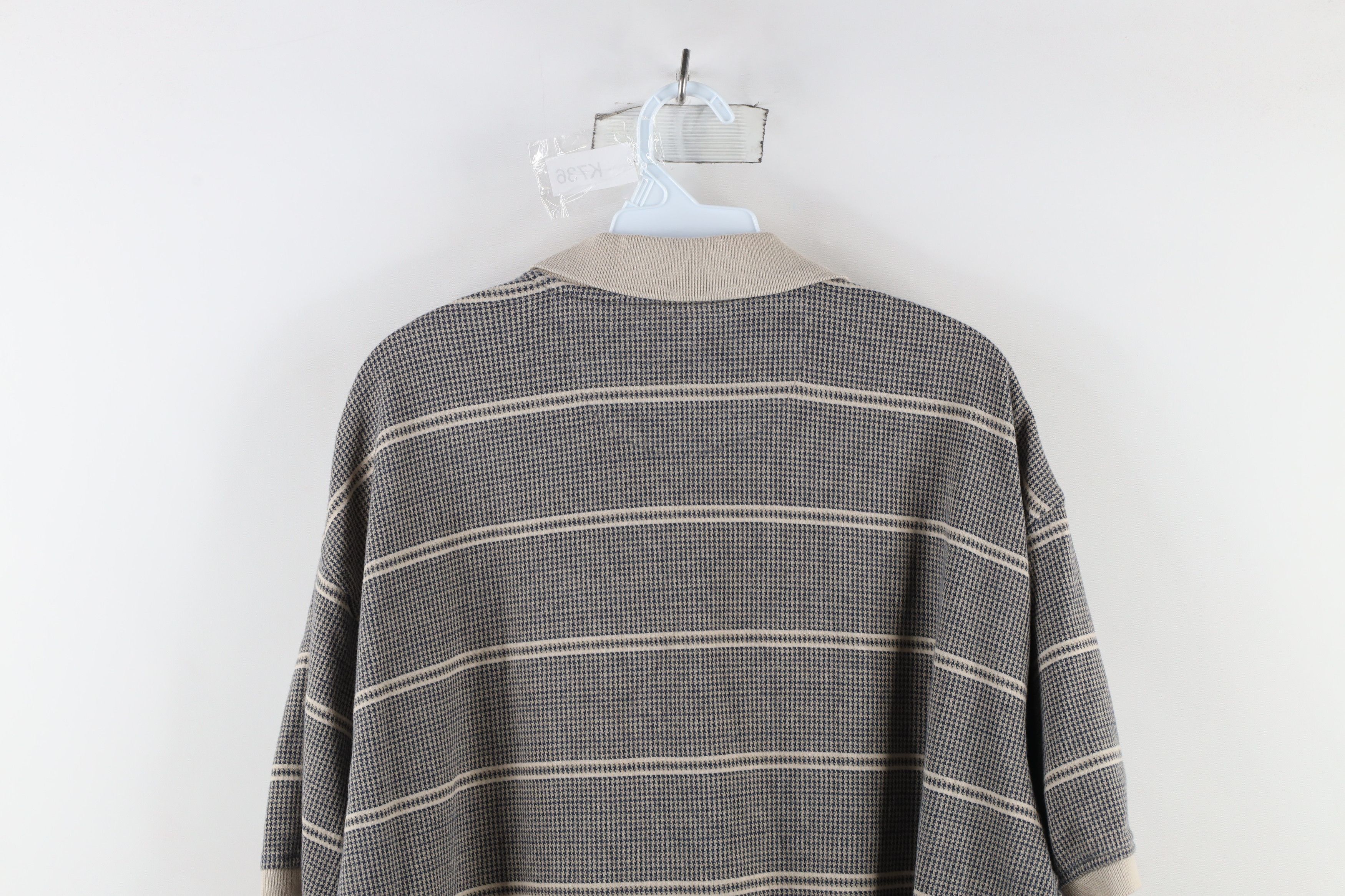 Vintage Vintage 90s Streetwear Houndstooth Knit Collared Polo Shirt Size US XL / EU 56 / 4 - 6 Thumbnail