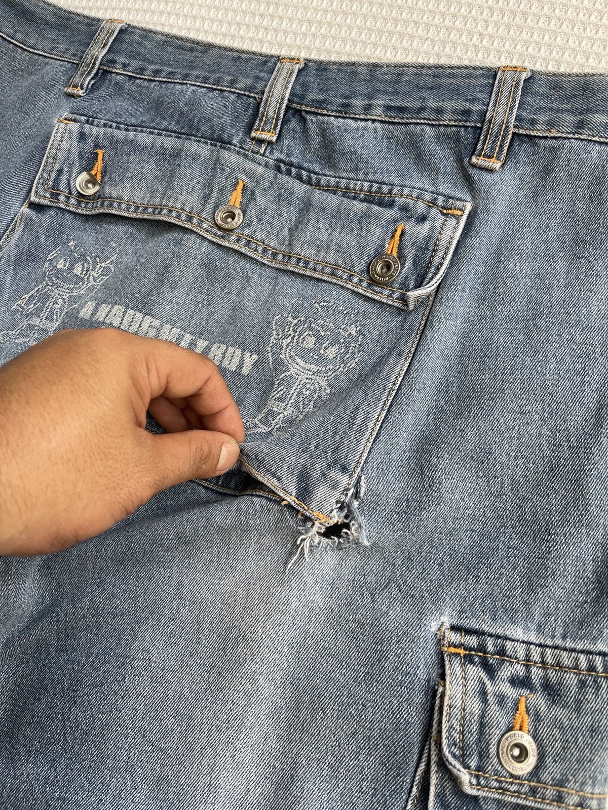 Southpole Last Drop🔥Rare🔥GRASS HITHER Cargo Multipocket Jeans Size US 37 - 11 Thumbnail