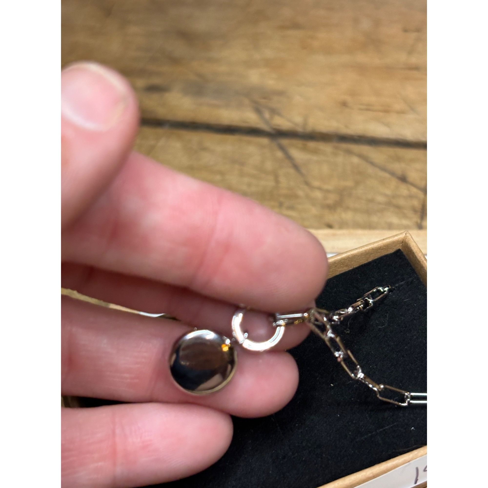 Other Silver Necklace With Rhinestone Ball Pendant & Chain Link De Size ONE SIZE - 3 Thumbnail