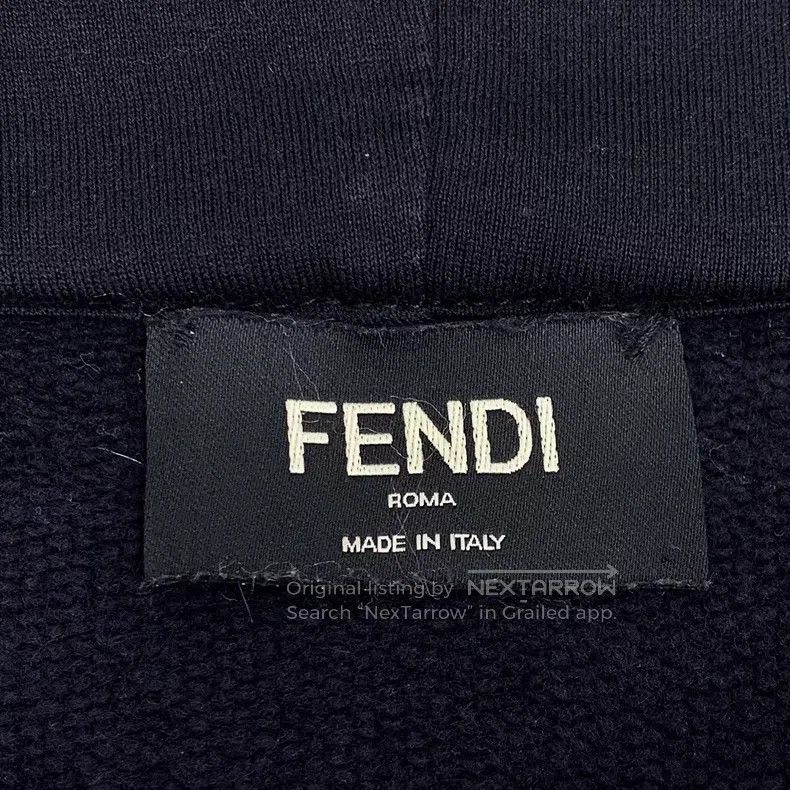 Fendi Fendi Black side logo letter hooded long-sleeve sweatshirt Size US L / EU 52-54 / 3 - 6 Thumbnail