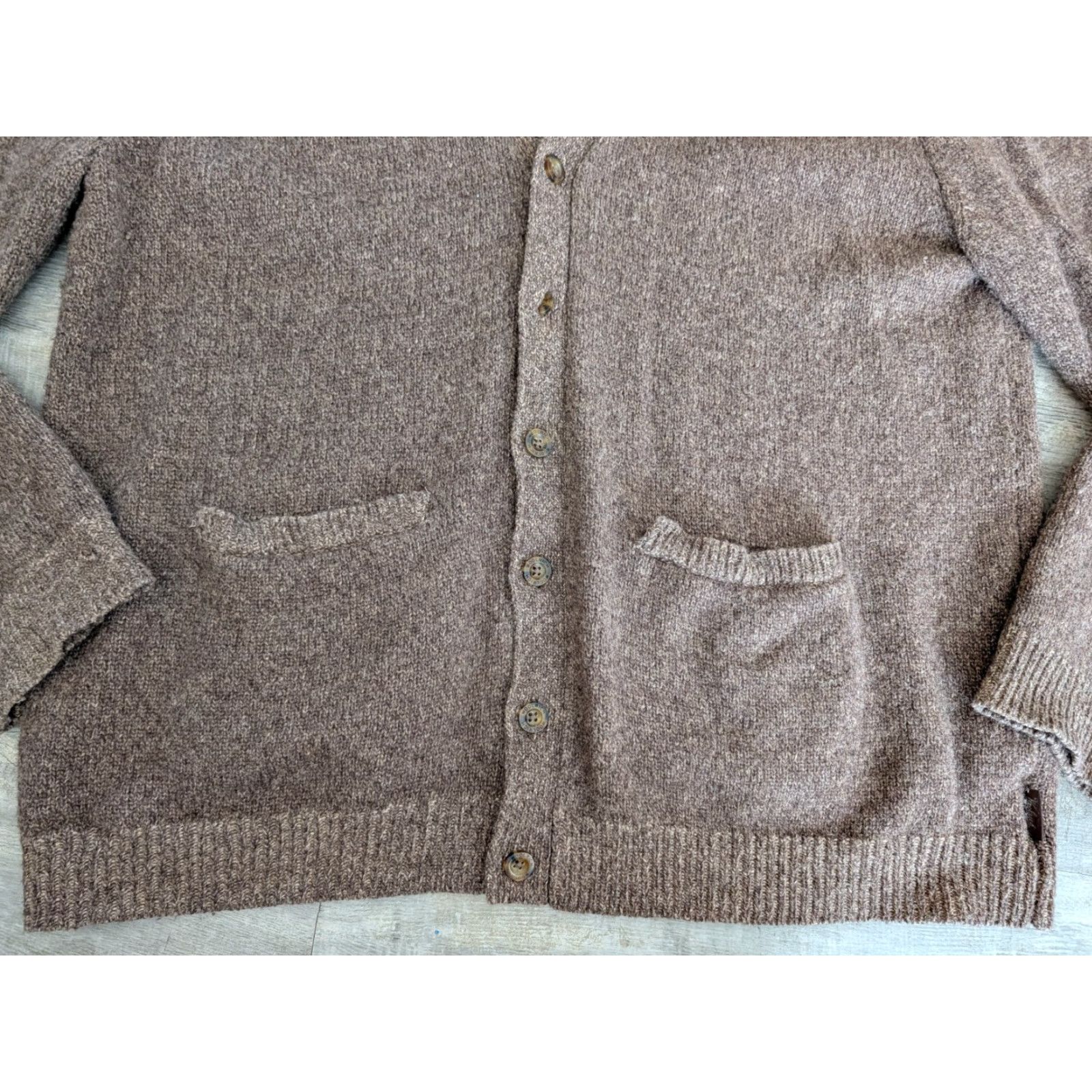 Vintage VINTAGE Woolrich Cardigan Sweater Mens XL Wood Brown Lamb's Wool Knit Cobain Grandpa 90s Outdoors Casual Size US XL / EU 56 / 4 - 3 Thumbnail