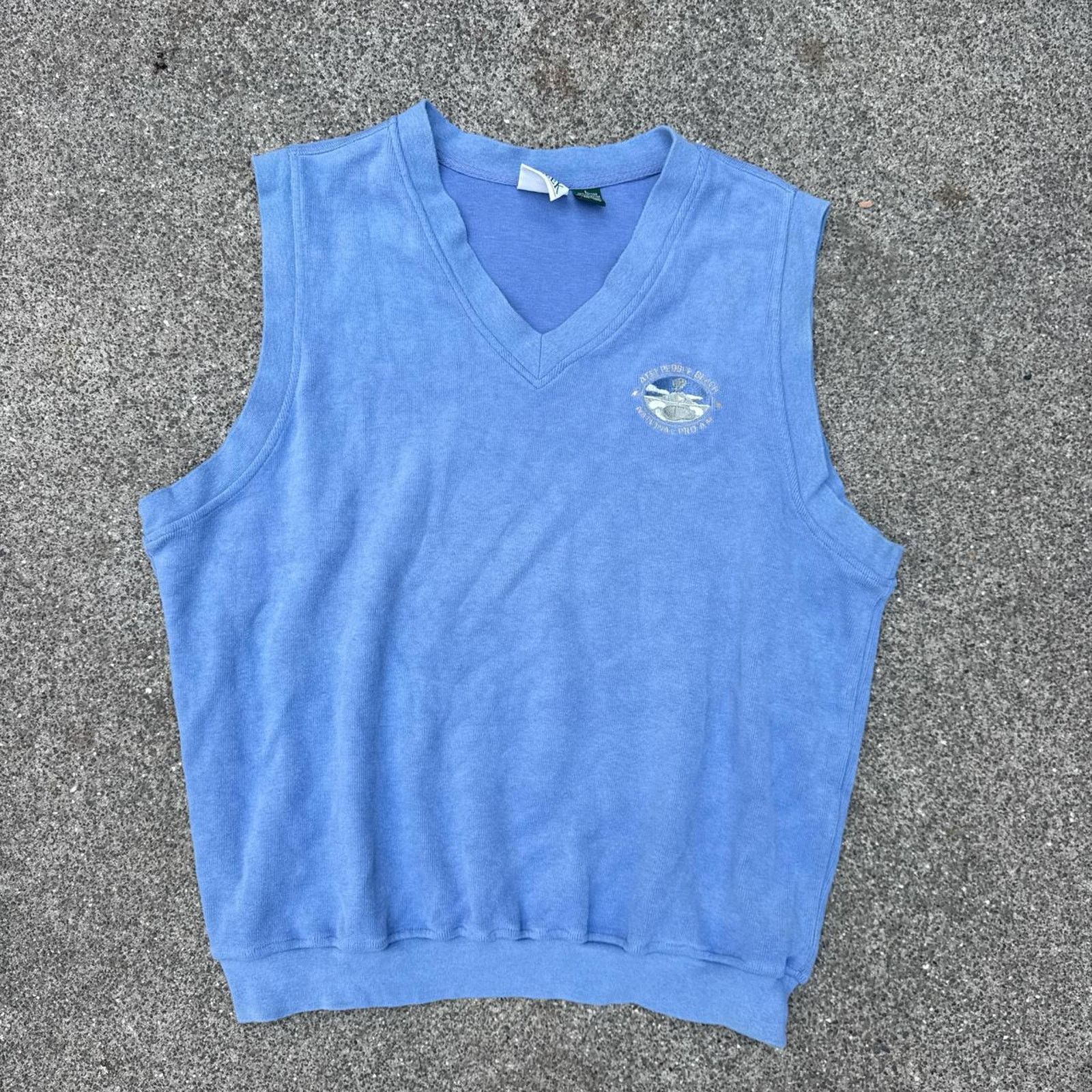 Vintage Vintage Baby Blue and Gold Sweater Vest – Size Large Size US L / EU 52-54 / 3 - 1 Thumbnail