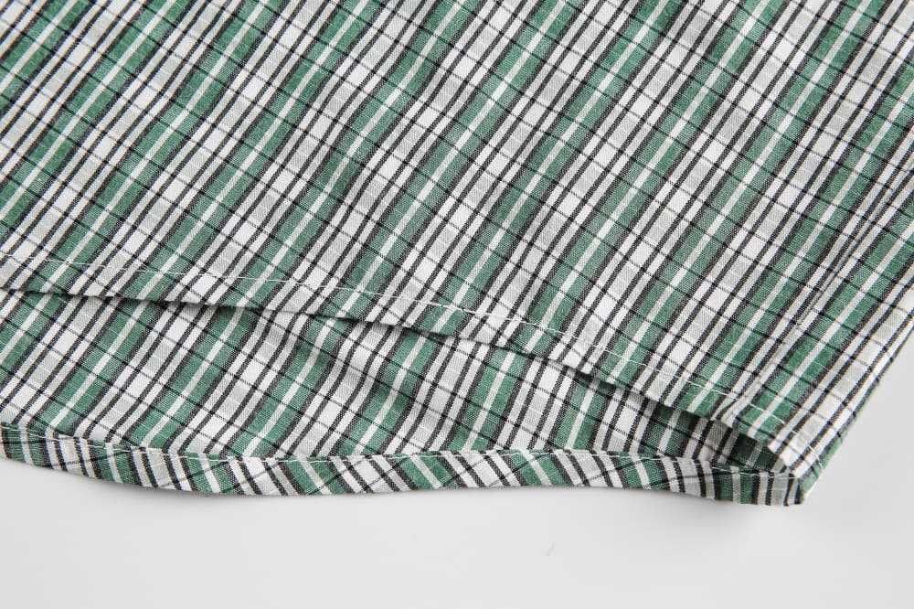 Japanese Brand × Vintage Japanese style loose men's lapel casual plaid shirt Size US M / EU 48-50 / 2 - 4 Thumbnail
