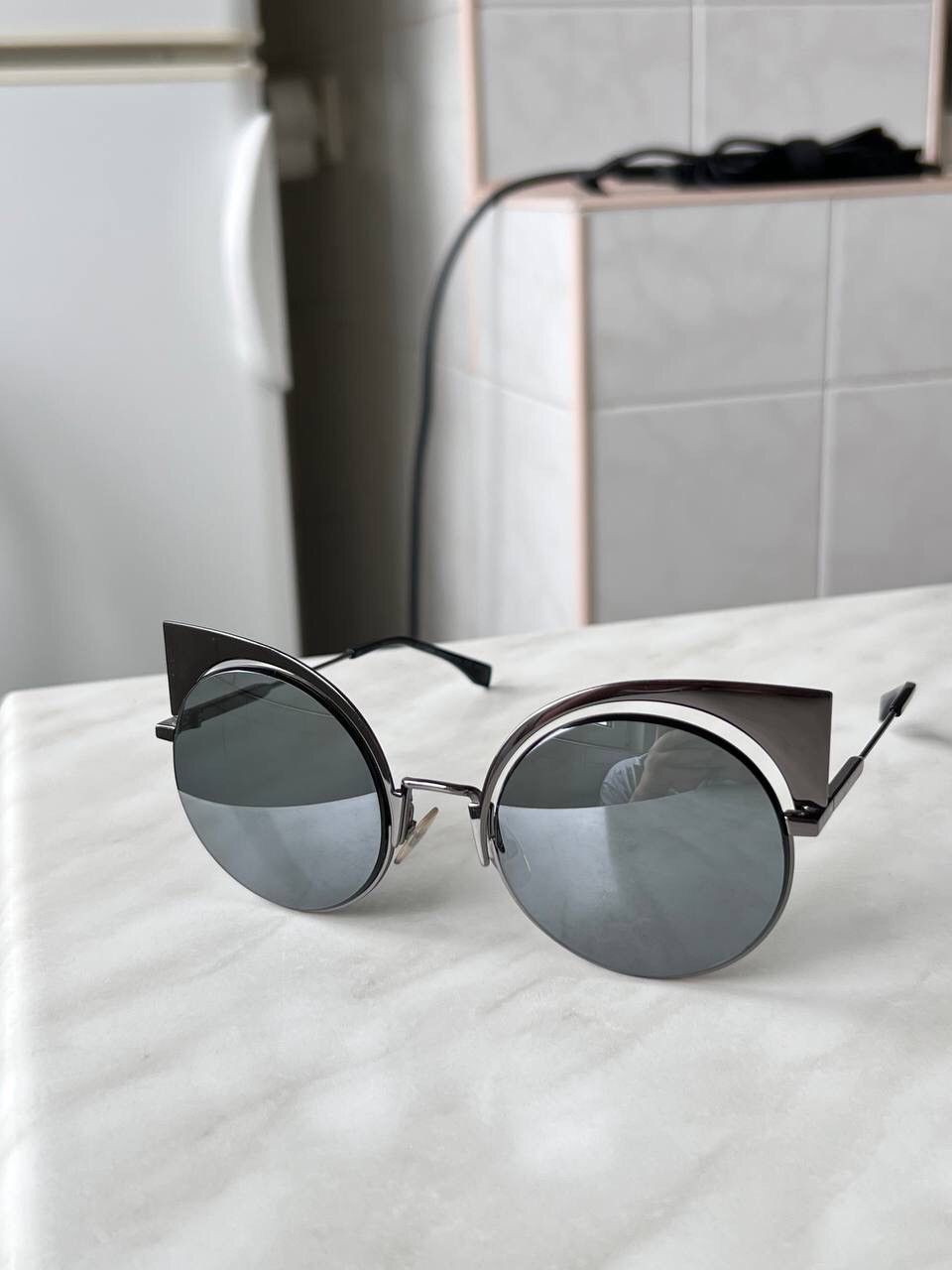 Fendi Fendi FF0177/S Cat Eye Gray Metal Frame sunglasses eyewear Size ONE SIZE - 4 Thumbnail