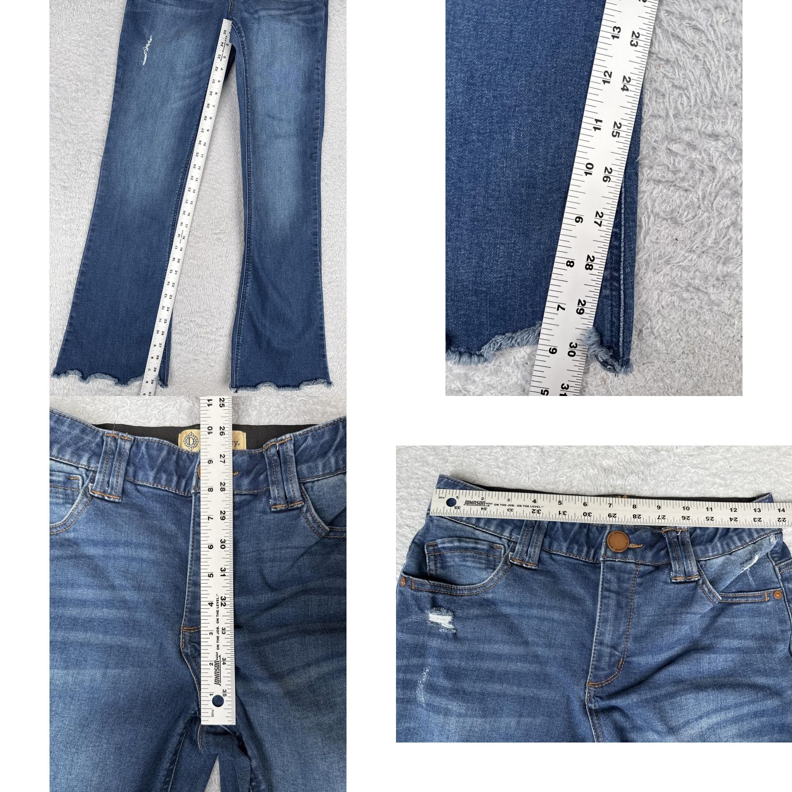 Vintage Democracy Jeans Womens Bootcut Mid Rise Distressed Denim 6 Blue 27x30 Pocket 5-Pocket Stretch Raw Hem Classic Comfortable Clothing Size 28" / US 6 / IT 42 - 8 Thumbnail