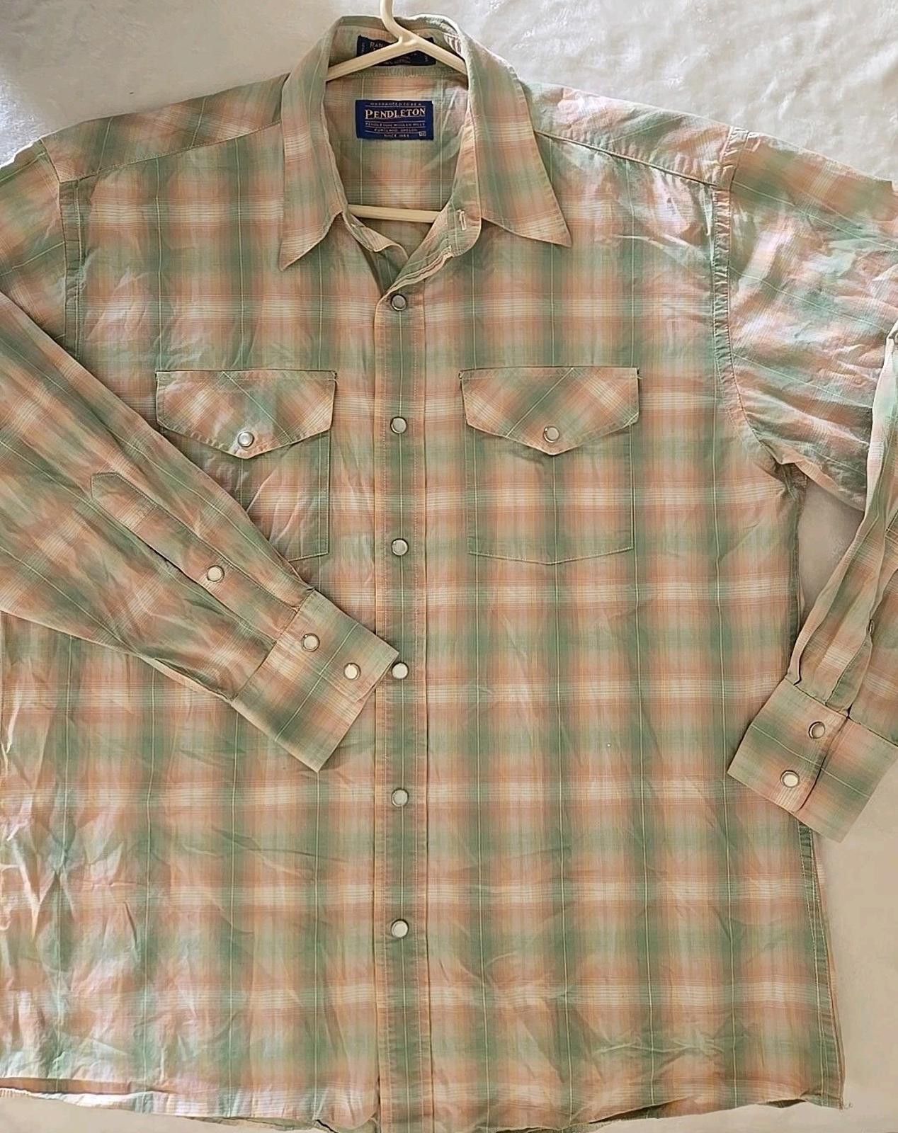 Pendleton Pendleton Men's M Rancher Western Shirt Pearl Snap Plaid LS Size US M / EU 48-50 / 2 - 1 Thumbnail
