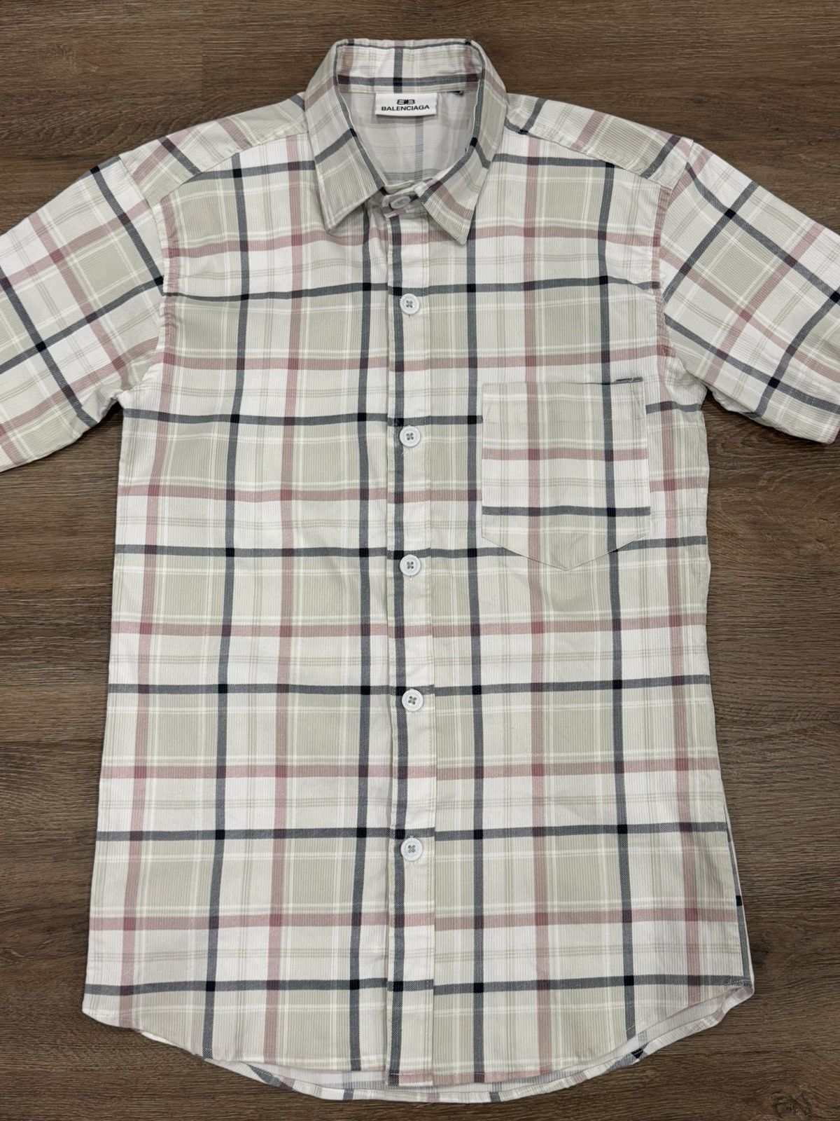 Balenciaga Balenciaga Short Sleeve Plaid Button-Down Shirt Size US S / EU 44-46 / 1 - 3 Thumbnail
