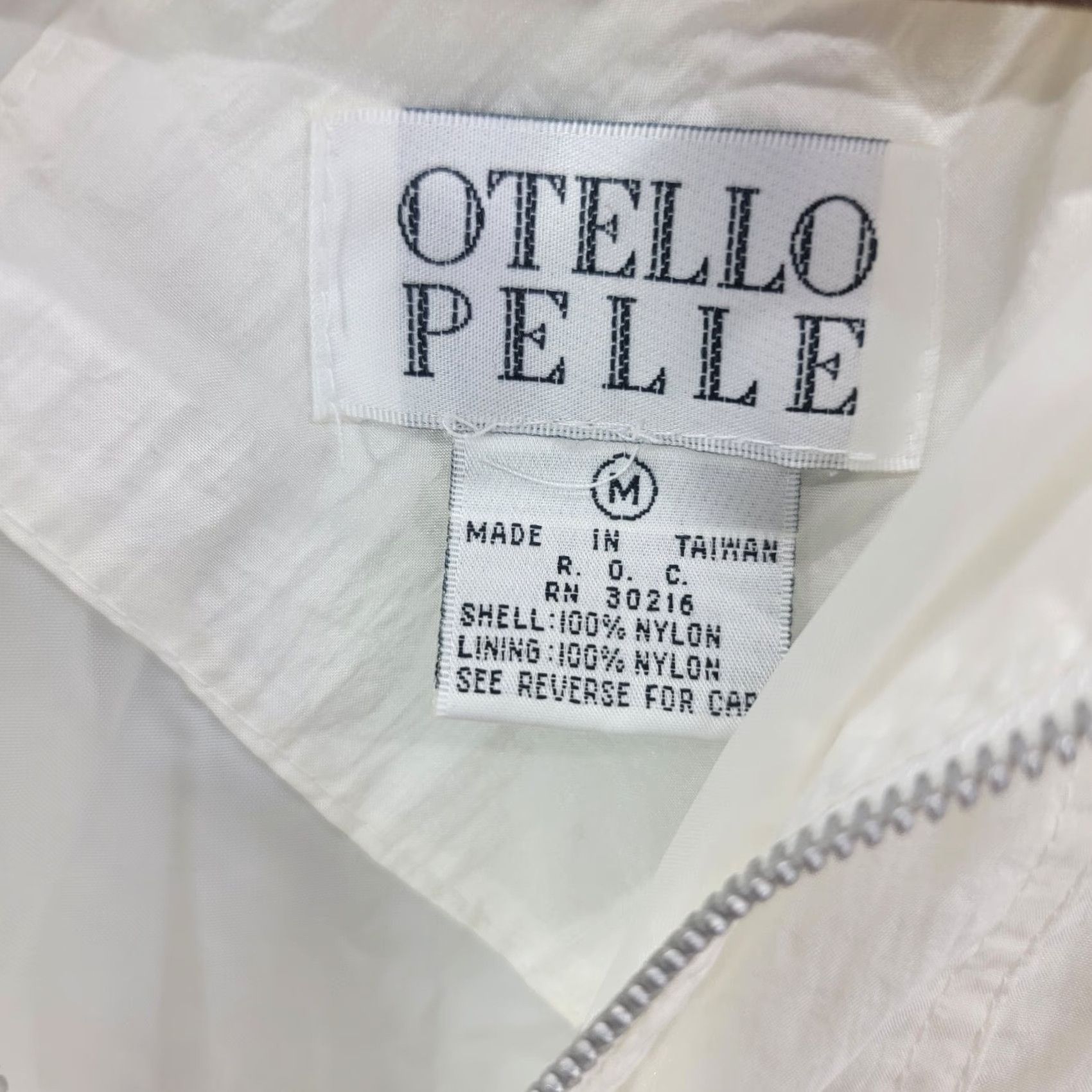 Pelle Pelle Otello Pelle jacket Womens Medium Vintage 80s Windbreaker White Geometric Zip Full Zip Lined Contemporaries? Size M / US 6-8 / IT 42-44 - 2 Thumbnail