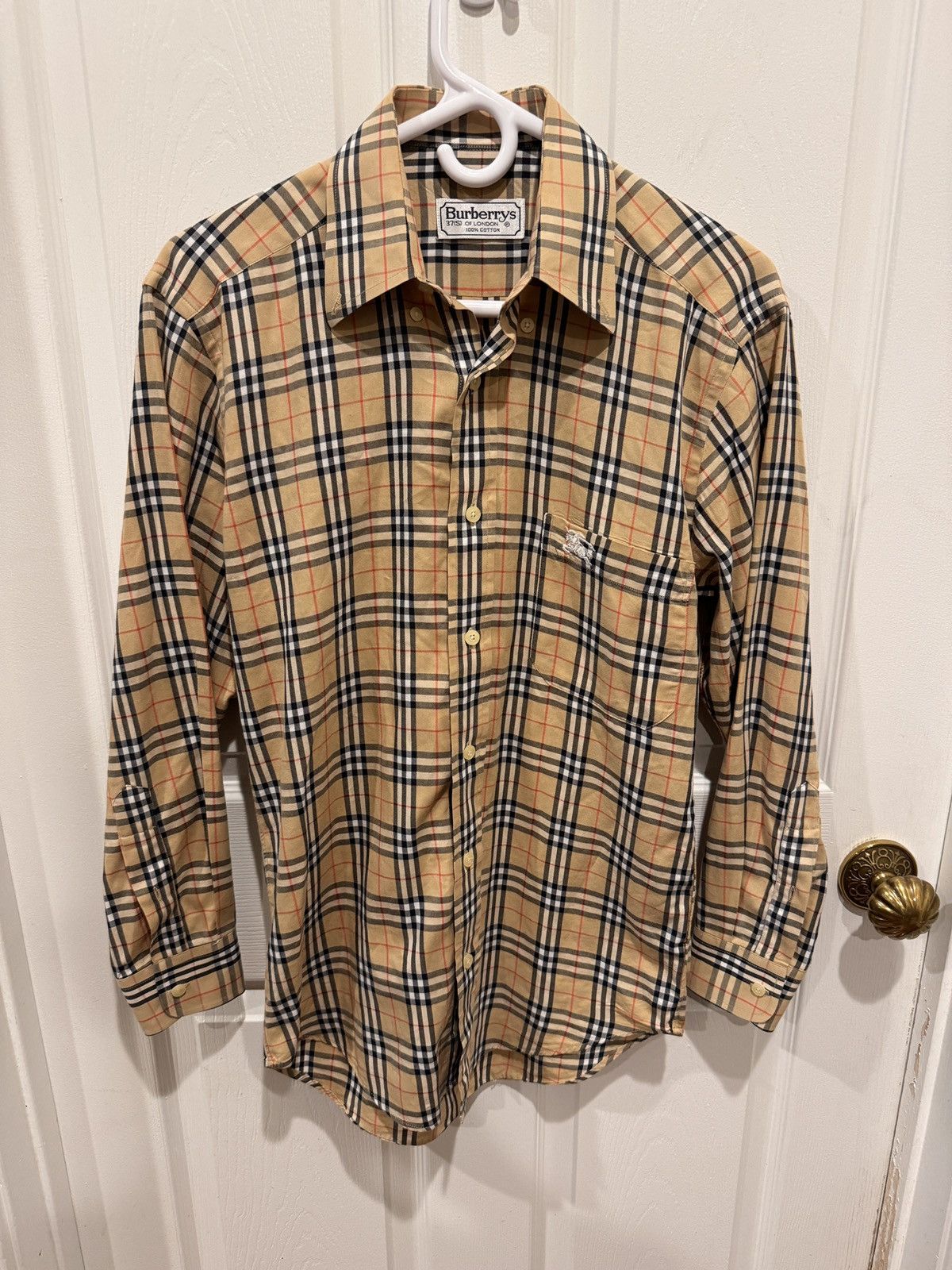 image of Burberry Button Up Long Sleeve Size Small 37 Mainline in Brown, Men's