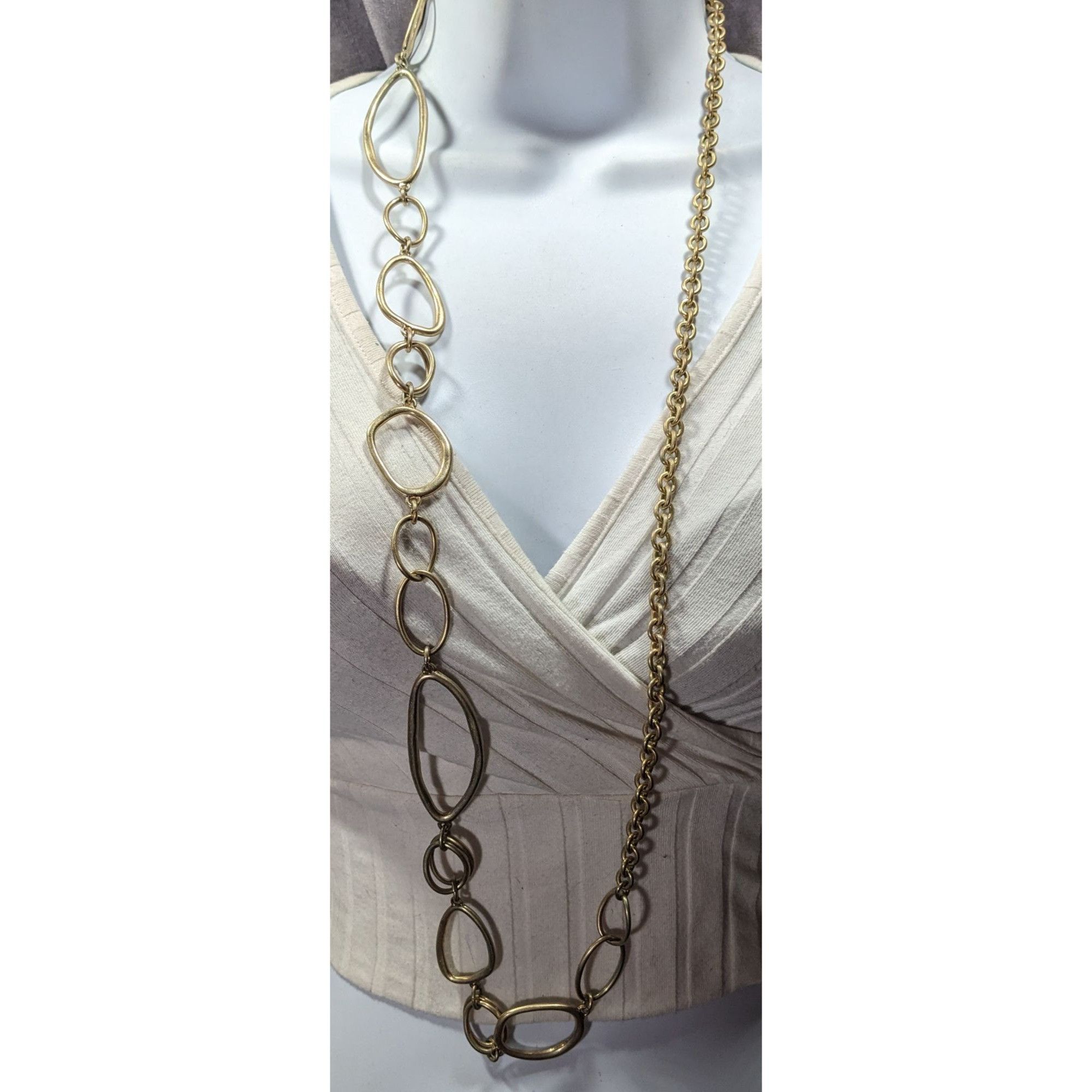 Other Premier Designs Asymmetrical Gold Tone Abstract Link Necklac Size ONE SIZE - 2 Thumbnail