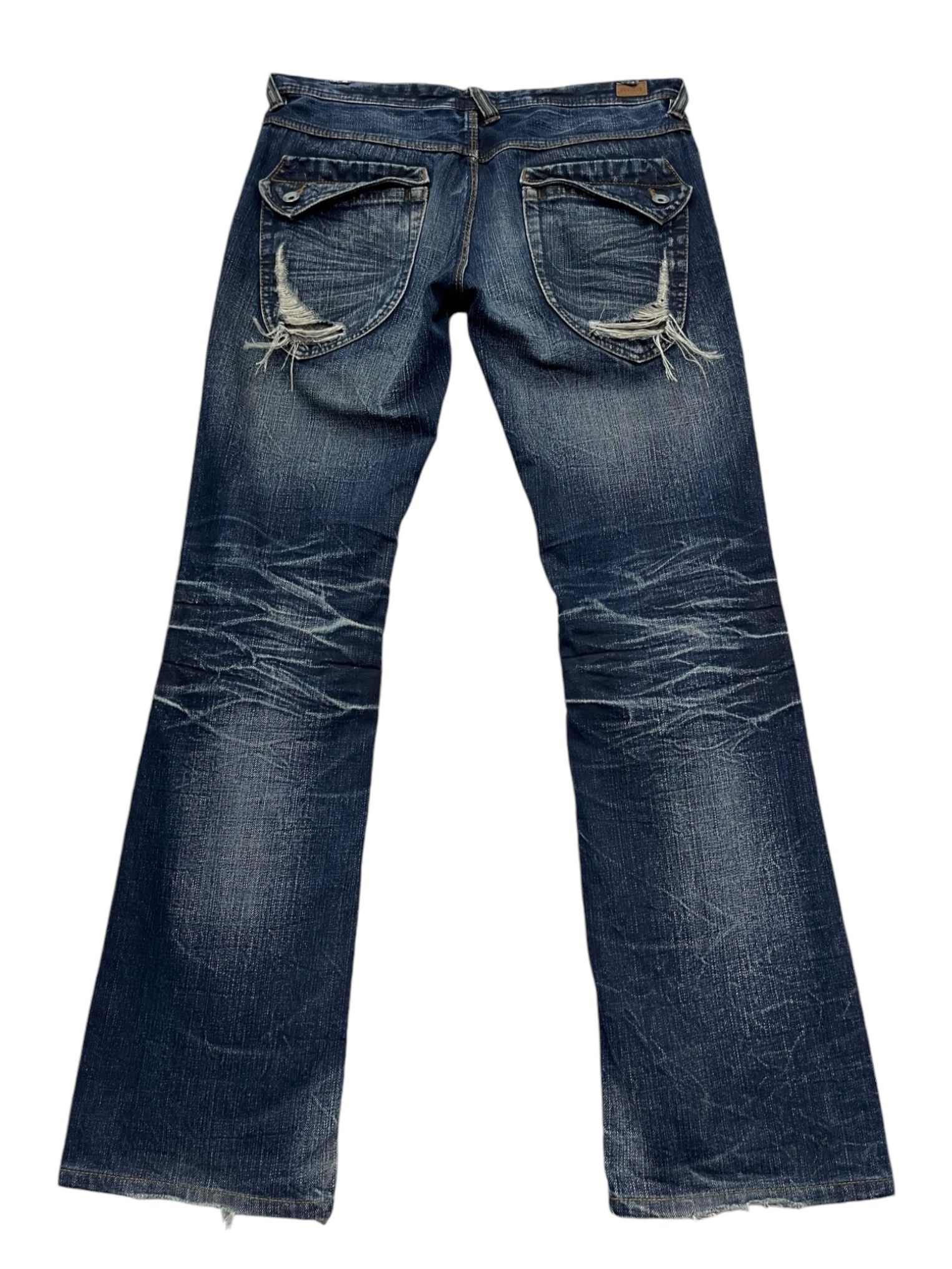 Nicole Club 🔥NICOLE Punk Acid Wash Clawmark Whisker Minimalist FLARE Size US 30 / EU 46 - 3 Thumbnail