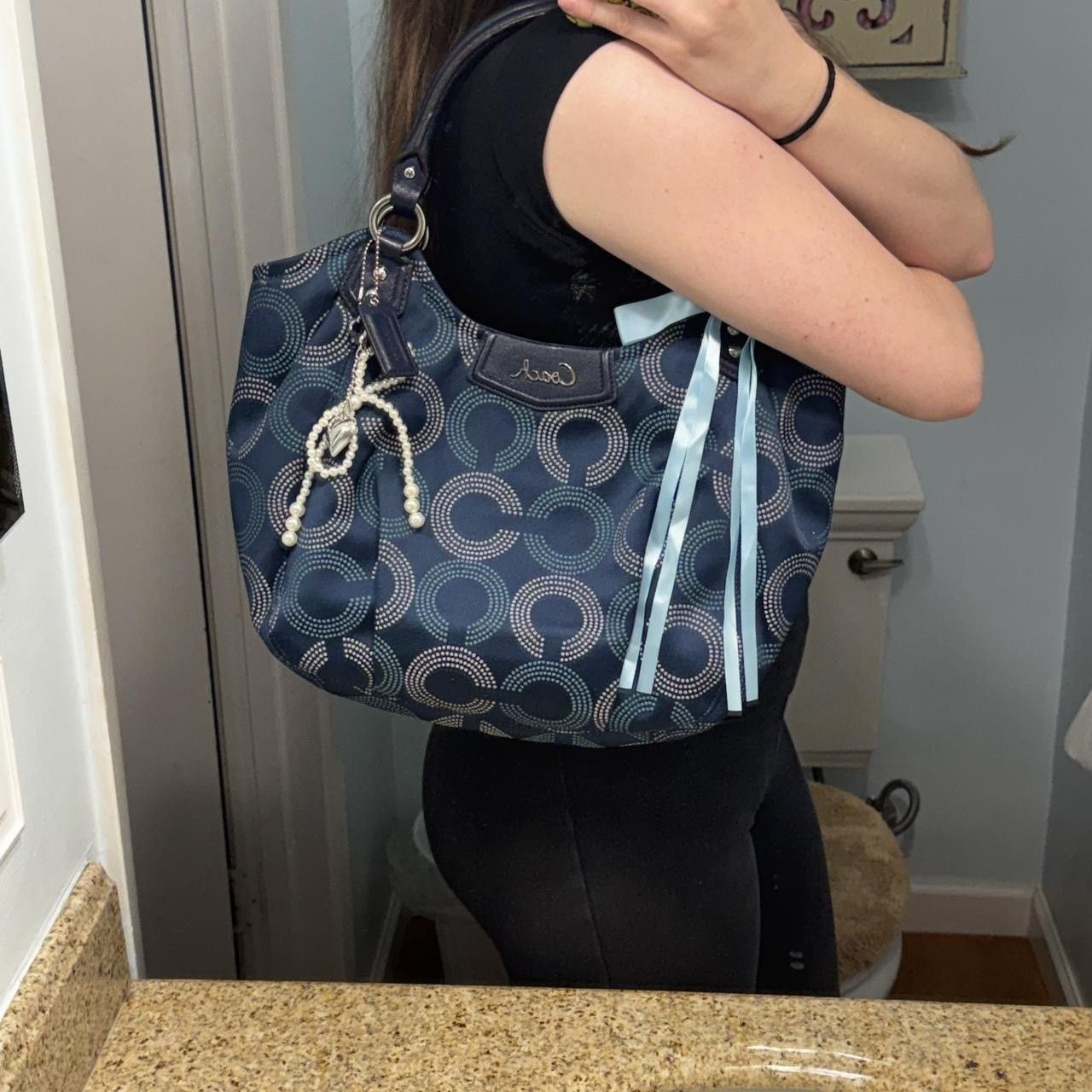 Coach Y2K Navy Coach Monogramed Tote Size ONE SIZE - 8 Thumbnail