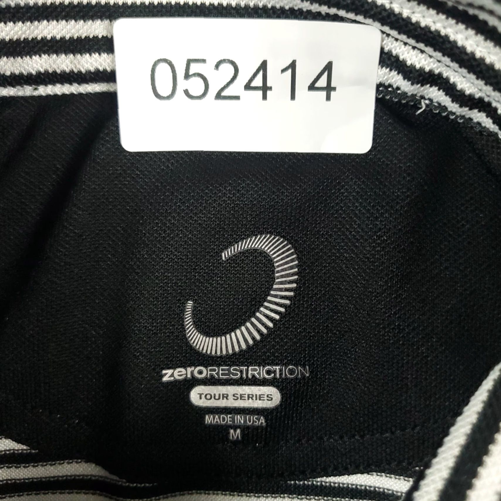 Vintage Zero Restriction Polo Shirt Mens Medium Black Striped Polo Shirt Casual Button Collar Short Sleeve Mens Polo Black Striped Shirt Size US M / EU 48-50 / 2 - 6 Thumbnail