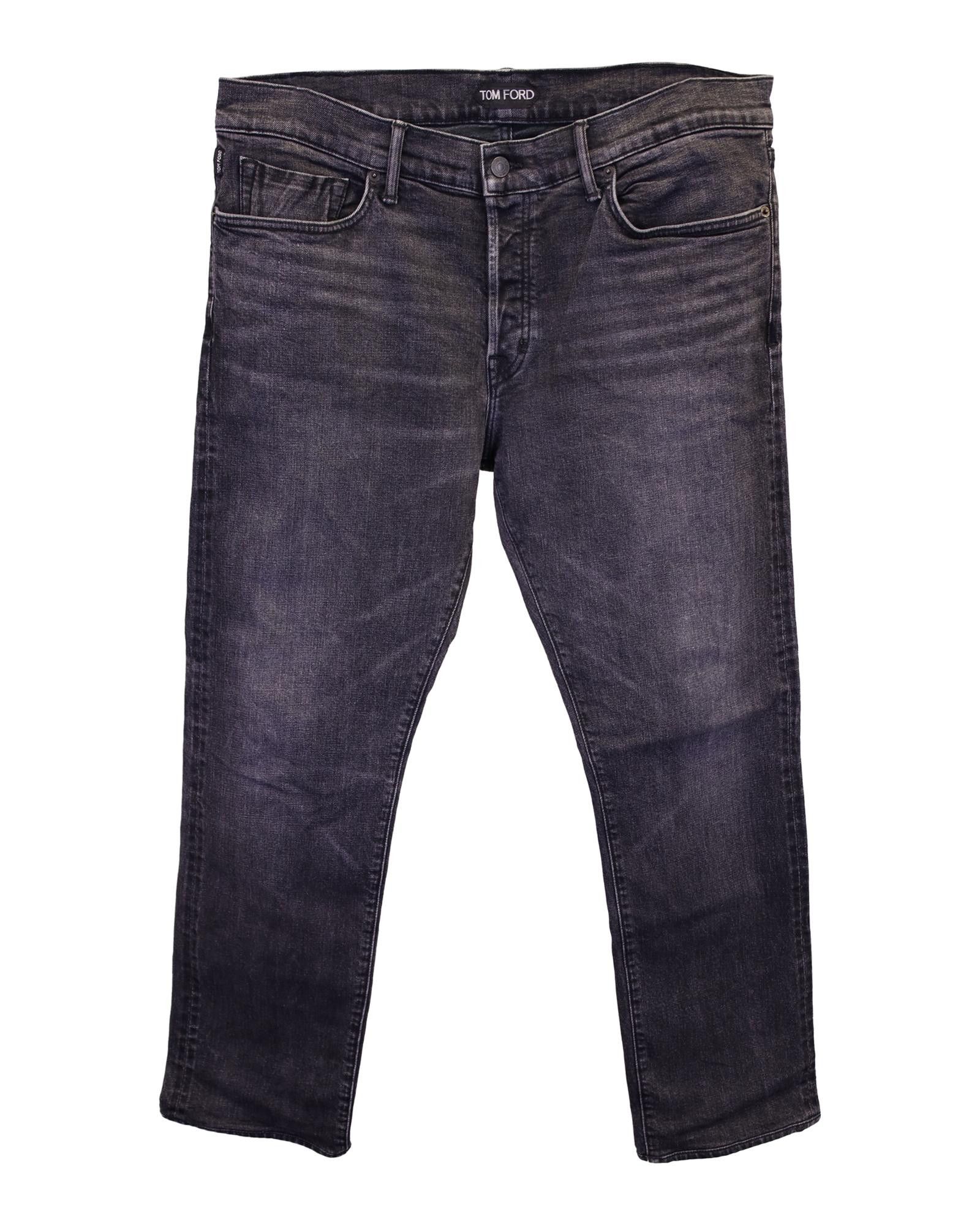 image of Classic Straight-Leg Black Denim Jeans By Tom Ford, Men's (Size 36)