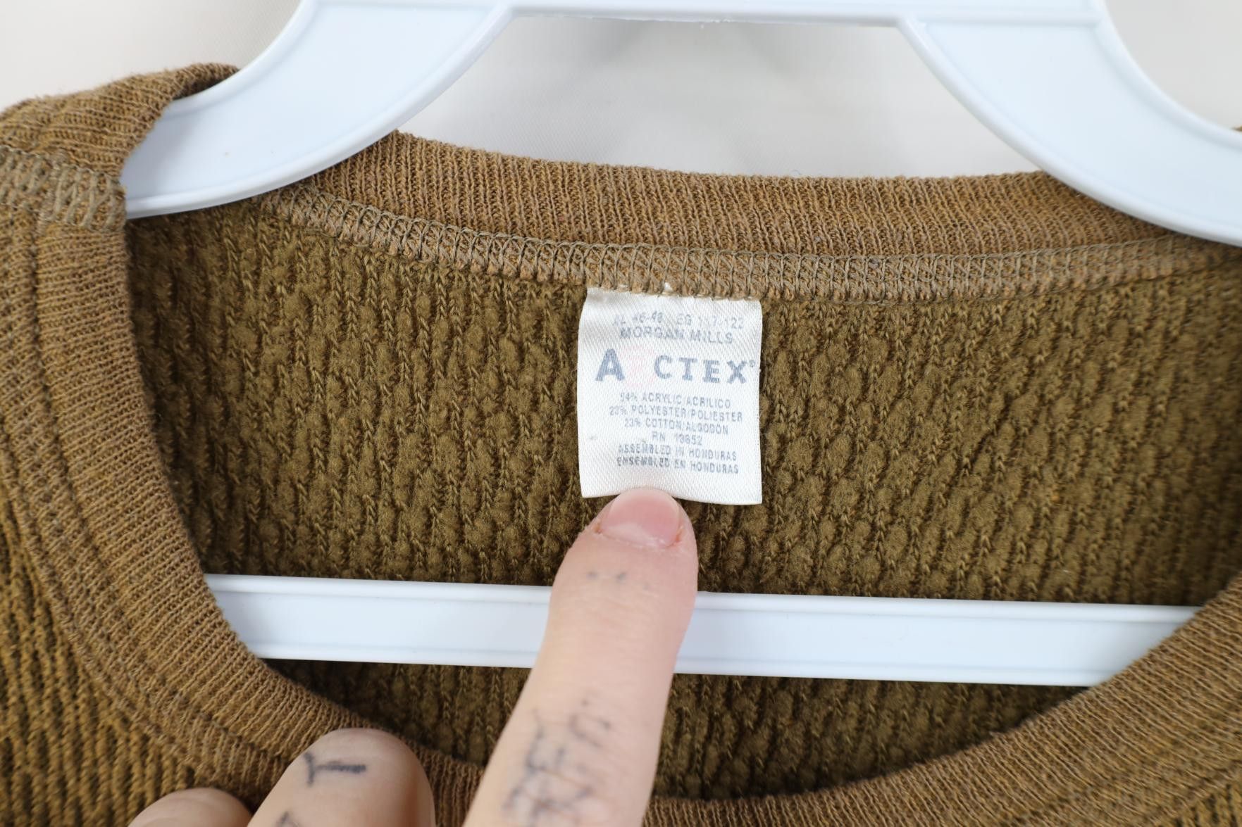 Vintage Vintage 90s Streetwear Waffle Knit Long Sleeve T-Shirt Size US XL / EU 56 / 4 - 6 Thumbnail