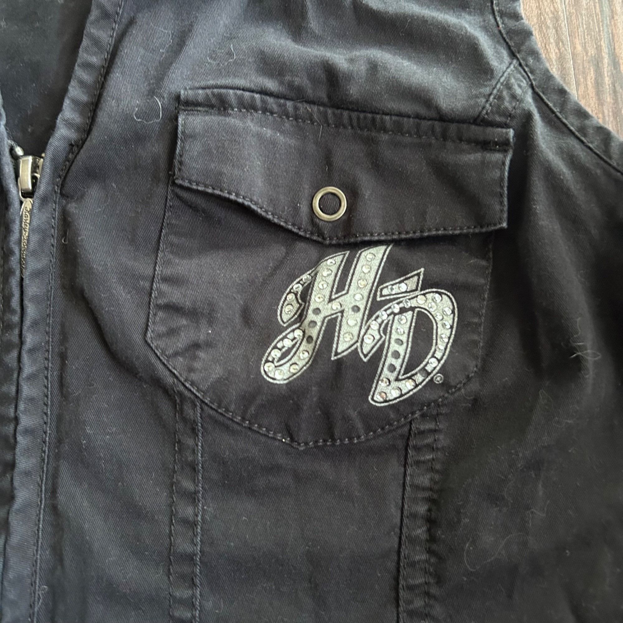 Harley Davidson Vintage/Y2K Rhinestone Harley Davidson Button-Up Vest Size L / US 10 / IT 46 - 2 Thumbnail