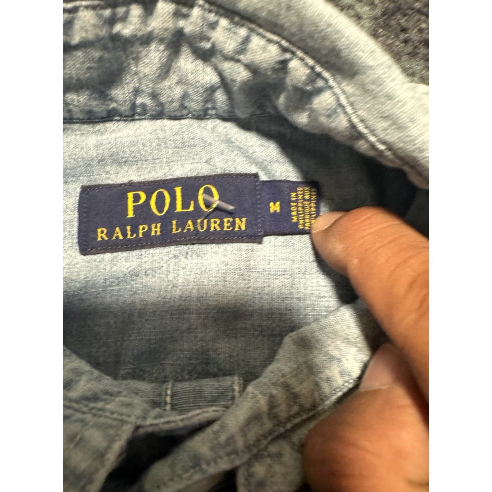 Polo Ralph Lauren VINTAGE Polo Ralph Lauren Chambray CP-RL 93 Button Up Shirt Denim Blue Size Small Mens Shirt Regular Short Sleeve Size US S / EU 44-46 / 1 - 7 Thumbnail