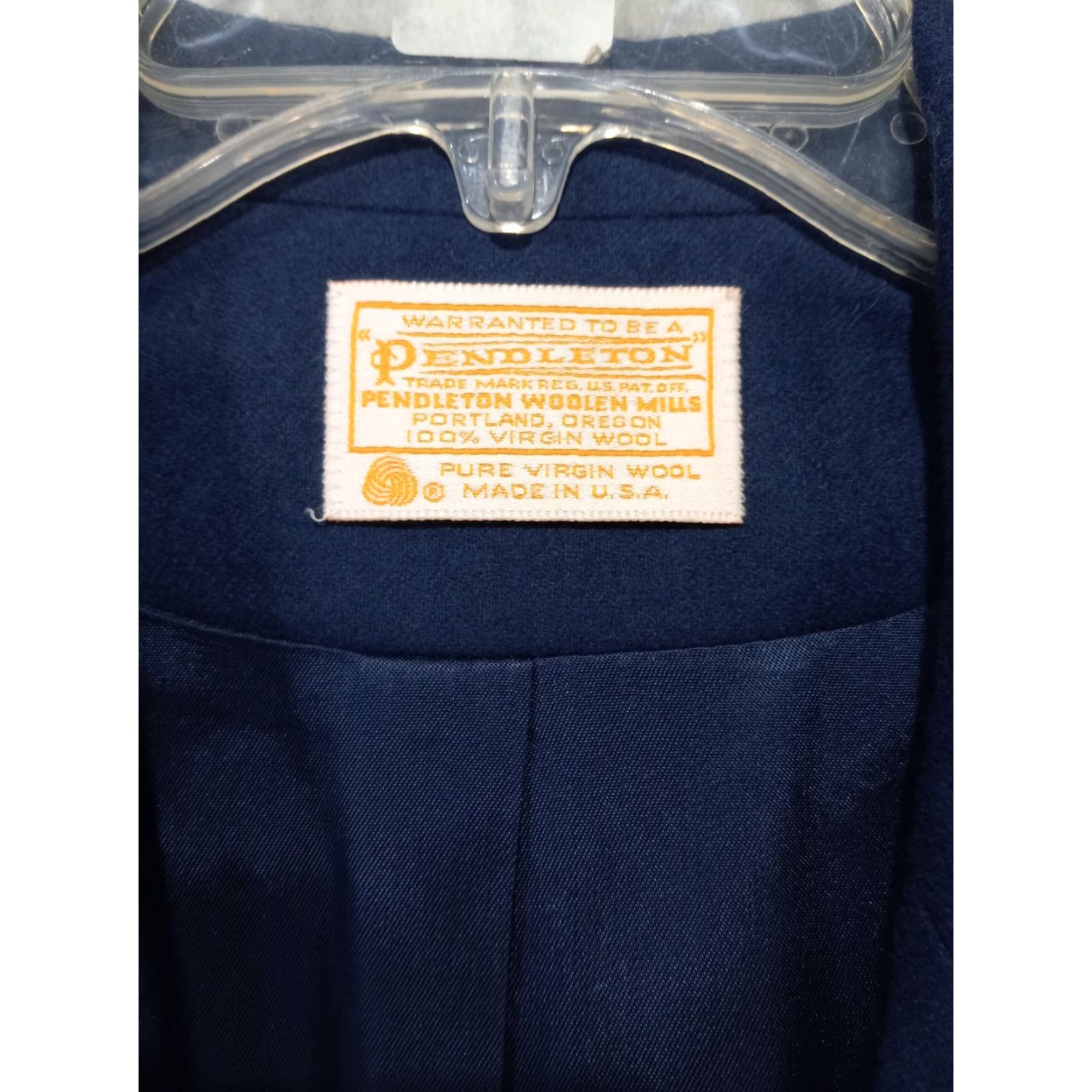 Pendleton VINTAGE Pendleton Blazer Women Size 12 Navy Blue Wool Jacket USA Made Blazer Jacket Lined Button Pockets Long Sleeve Mid-Length Regular Women Size XL / US 12-14 / IT 48-50 - 3 Thumbnail