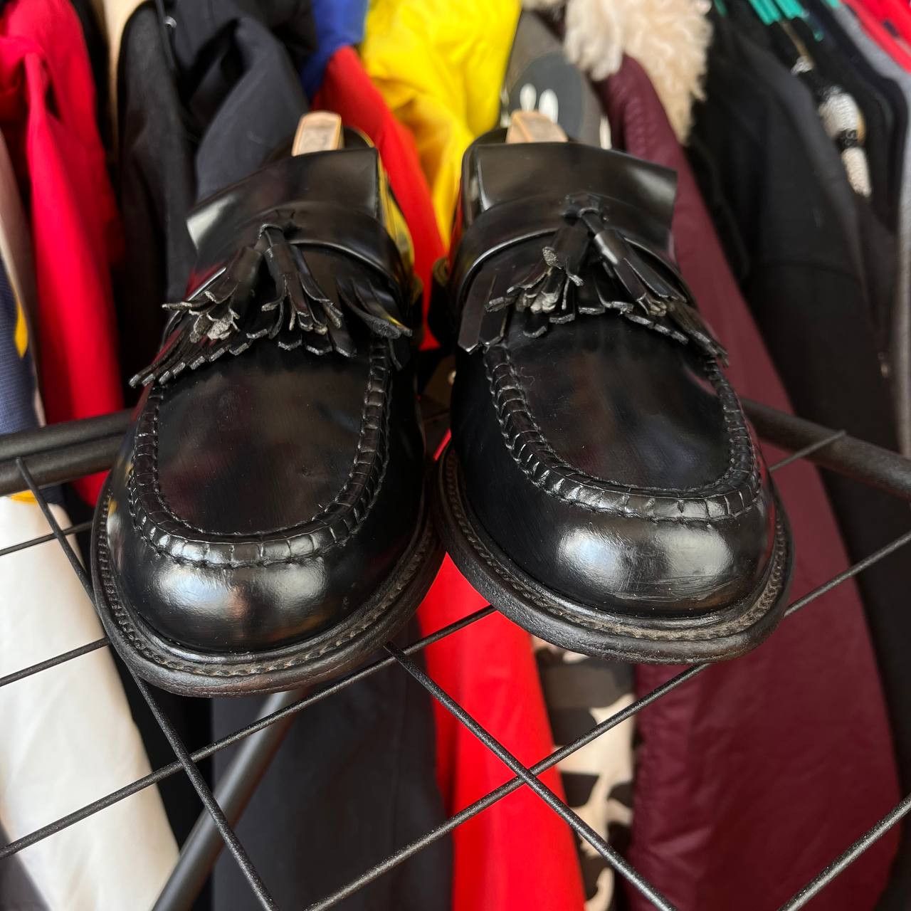Loake Vintage Loake Tasseled Black Leather Loafers Size US 11.5 / EU 44-45 - 3 Thumbnail