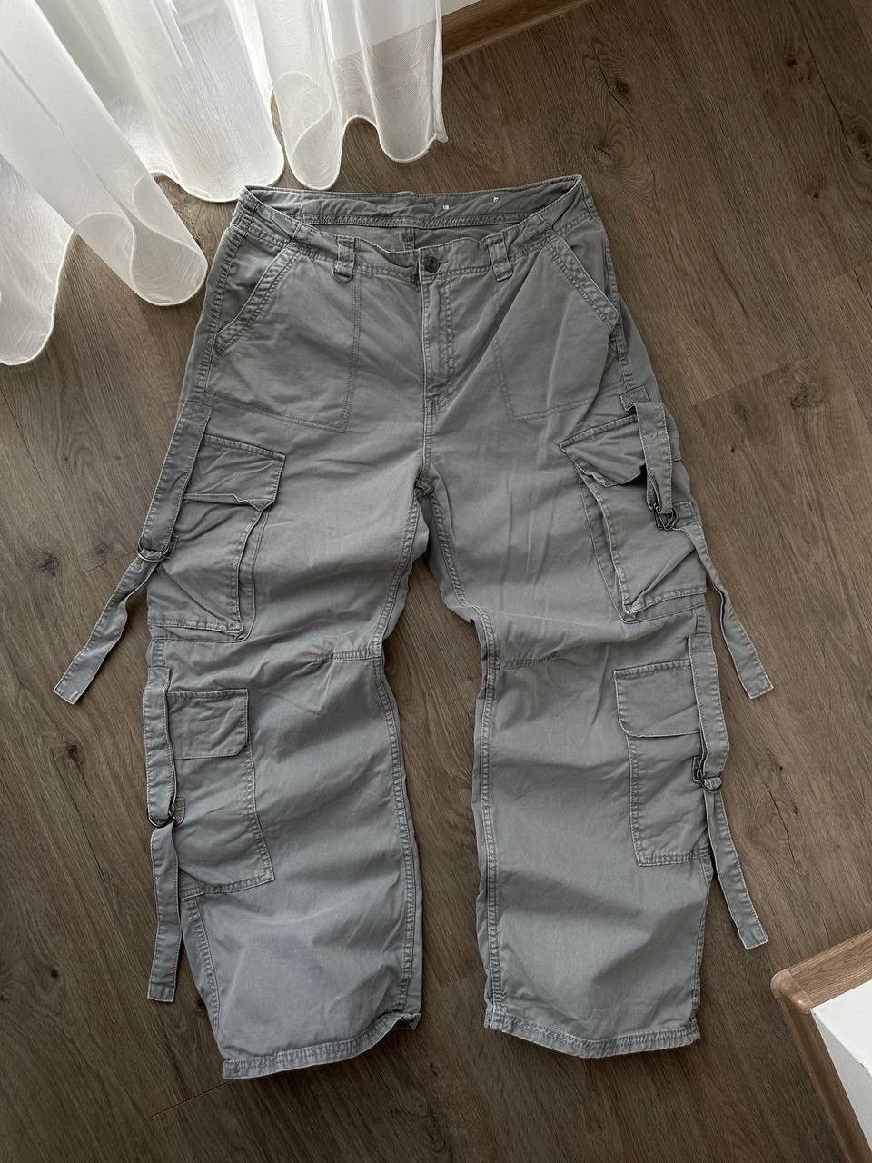 Japanese Brand × Vintage Vintage Japanese Baggy Gray Cargo Pocket Pants Size US 32 / EU 48 - 4 Thumbnail