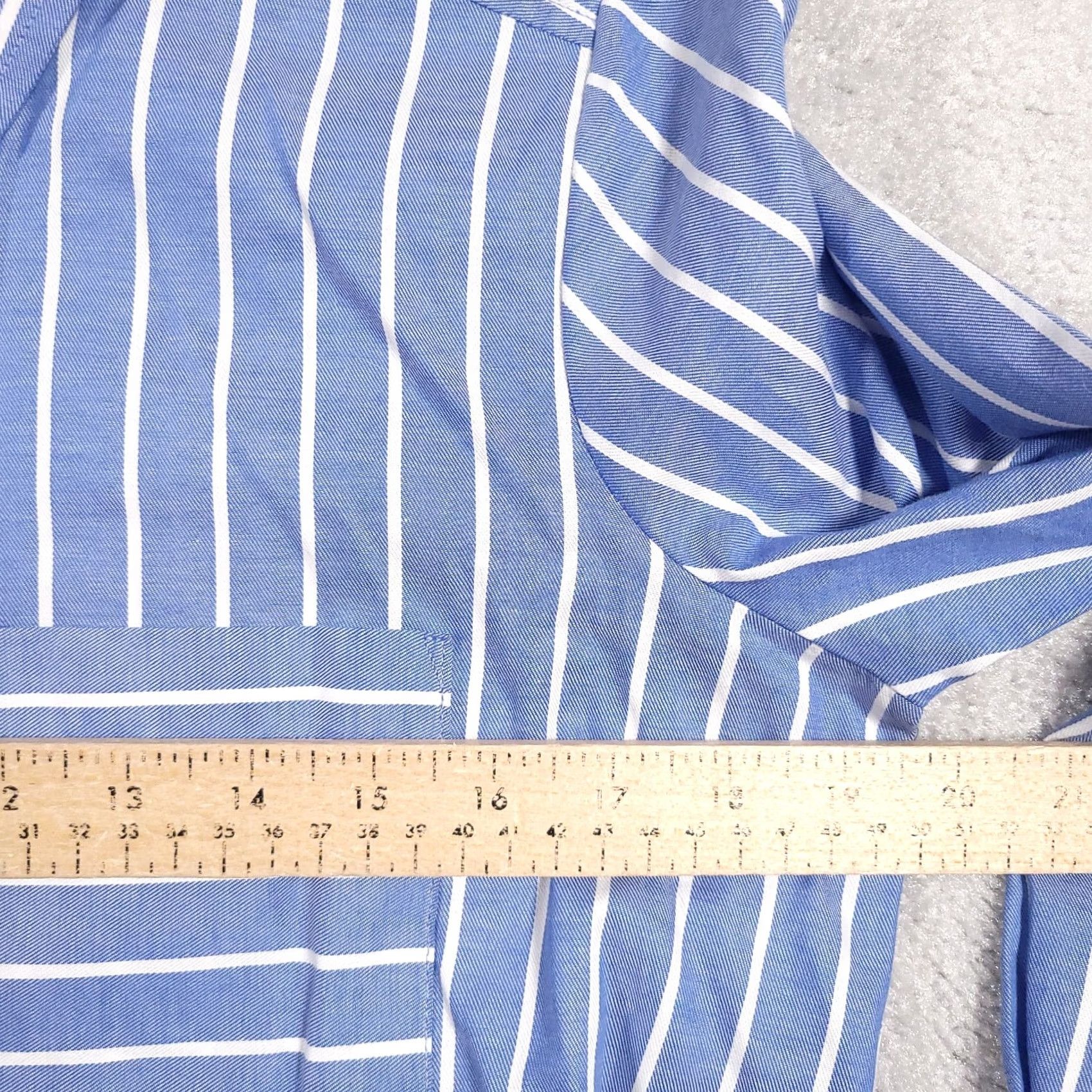 Ann Taylor VINTAGE LOFT Ann Taylor Button Up Long Sleeve Shirt Womens PS Blue Collared Striped Size S / US 4 / IT 40 - 7 Thumbnail