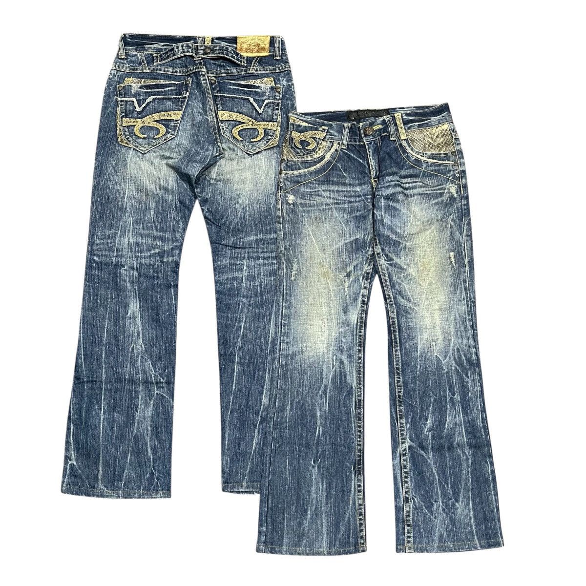 Seditionaries RedPepper Denim Snake Skin Patch Faded Pant Size US 32 / EU 48 - 1 Thumbnail