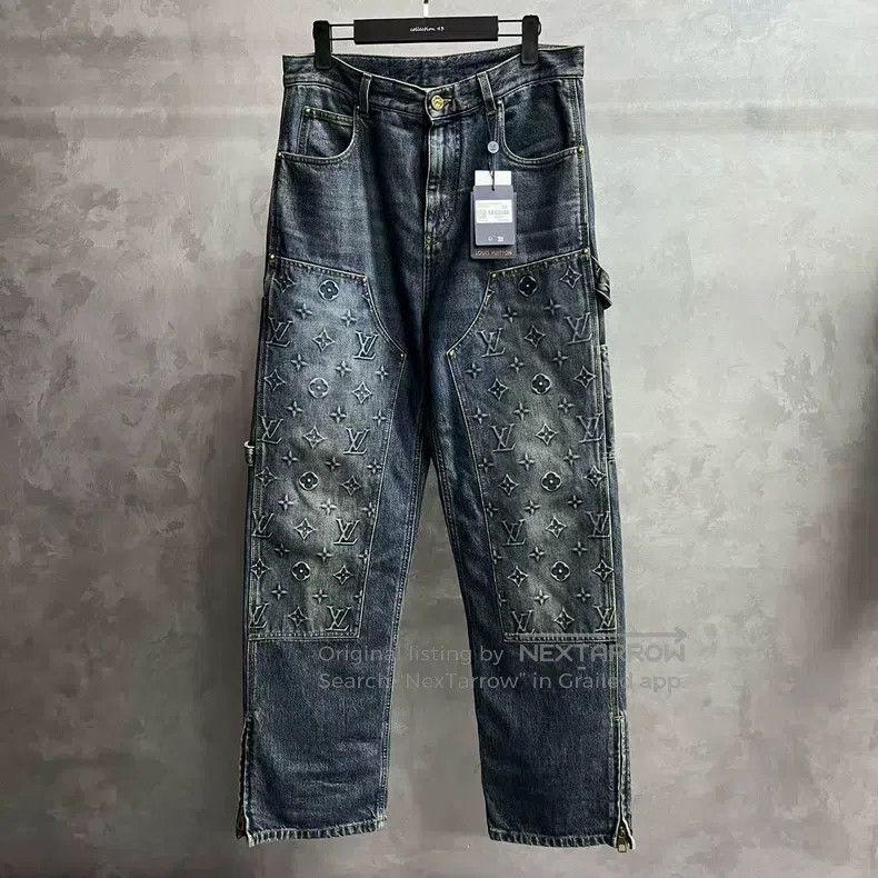 Louis Vuitton Louis Vuitton Dark Blue Logo Embossed Loose Straight-Leg W Size US 30 / EU 46 - 1 Thumbnail