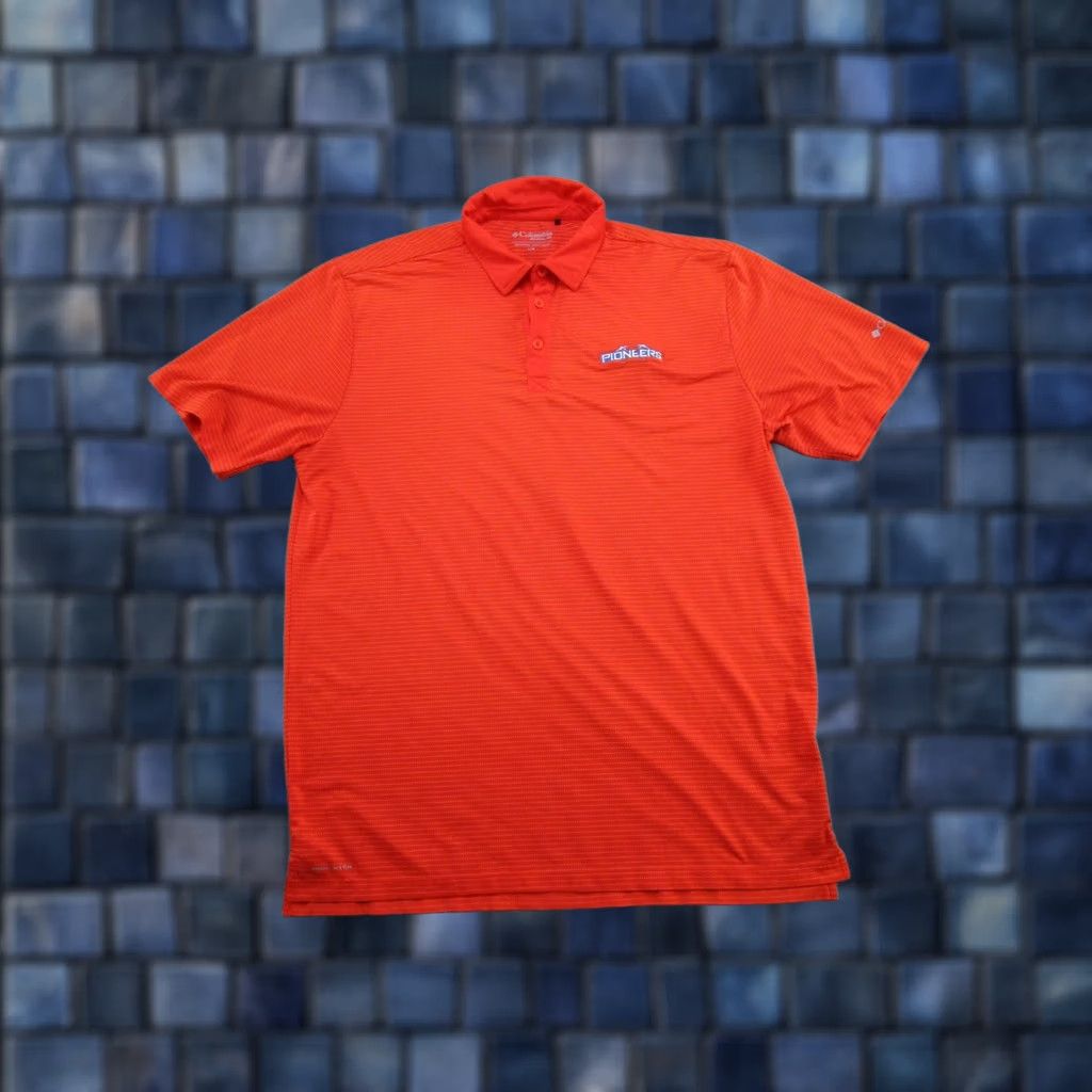 Vintage Columbia Polo Shirt Mens L Orange Golf Omni Wick Striped Casual Breathable Logo Polo, Regular Fit, Cotton? (note: exclude new info) Size US L / EU 52-54 / 3 - 1 Thumbnail