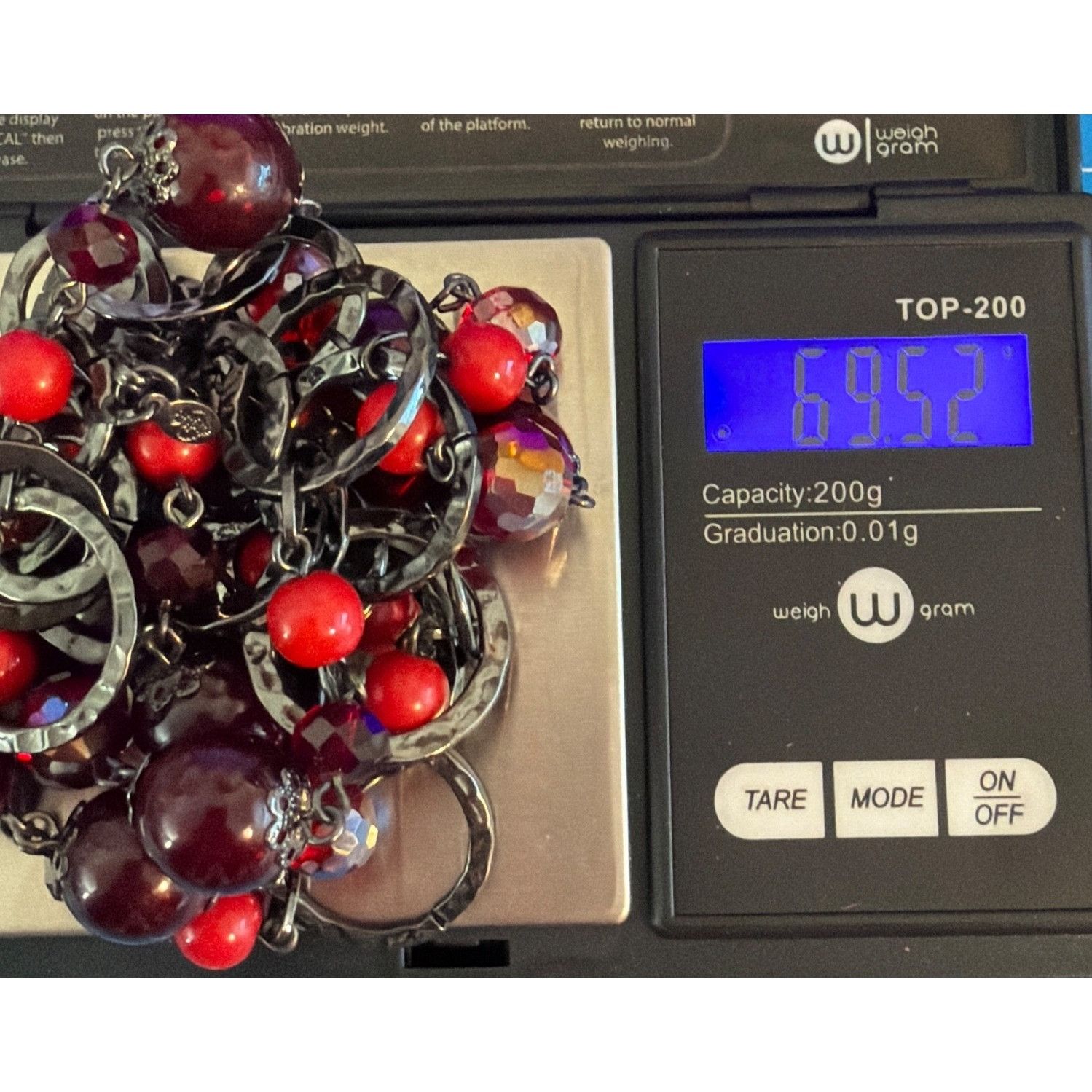 Other Premier Designs Very Berry Long Necklace Gunmetal Red Glass Size ONE SIZE - 5 Thumbnail