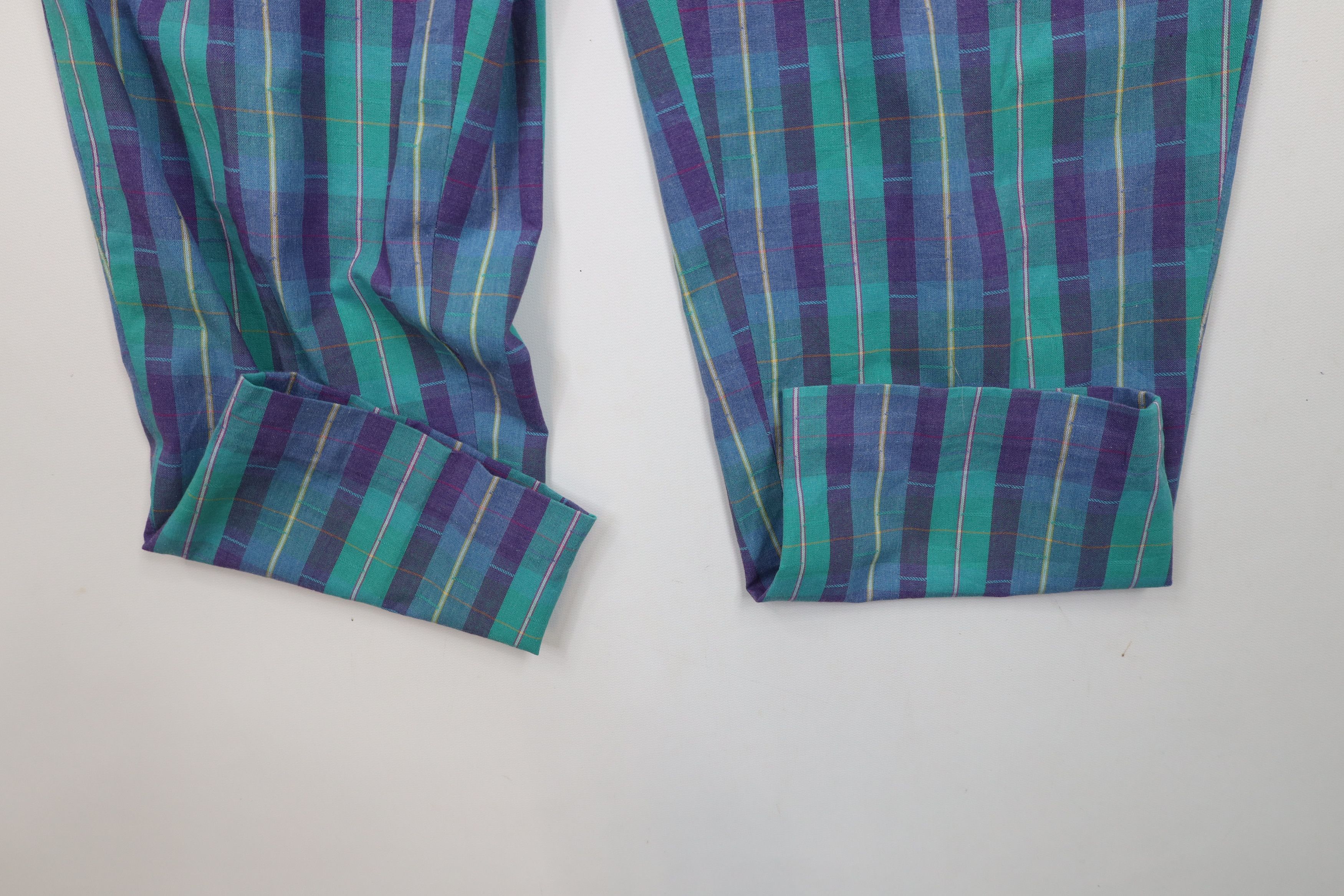 Vintage Vintage 80s 90s Streetwear Pleated Madras Plaid Chino Pants Size 36" / US 14 / IT 50 - 5 Thumbnail