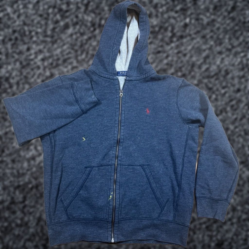 Polo Ralph Lauren Polo Ralph Lauren Hoodie Mens 2XL Full Zip Hooded Gray Sweatshirt Waffle Full Zip Large Size US XXL / EU 58 / 5 - 1 Thumbnail