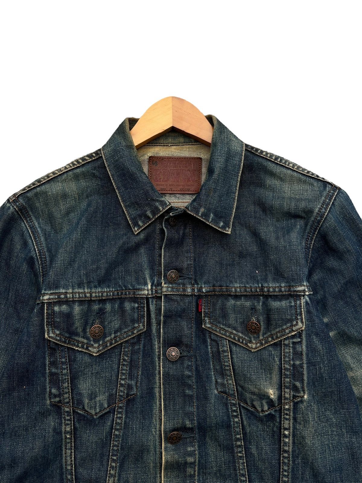Edwin Vintage Edwin Japan Mudwash Distressed Denim Jacket Size US M / EU 48-50 / 2 - 3 Thumbnail