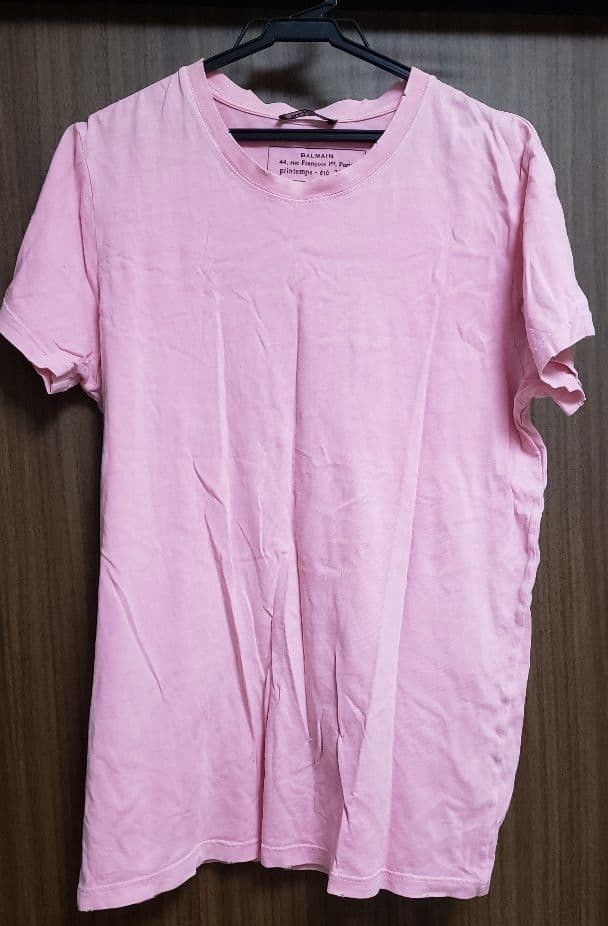 Balmain Balmain S/S 2010 Decarnin Pink Distressed Cotton T-Shirt Size US M / EU 48-50 / 2 - 6 Thumbnail