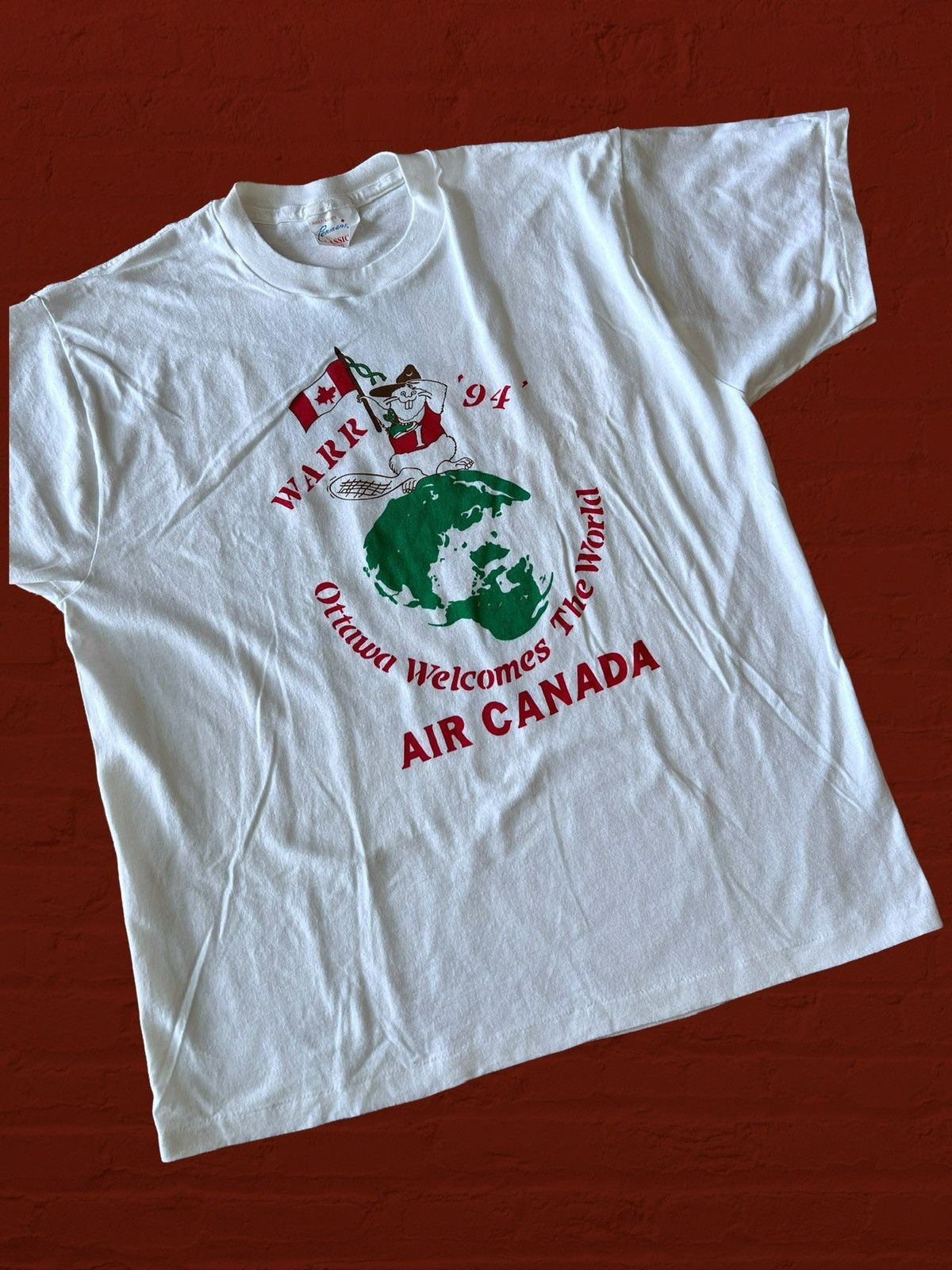 Vintage Vintage 1994 World Airline Marathon Air Canada 90s. Tshirt Size US XL / EU 56 / 4 - 2 Thumbnail