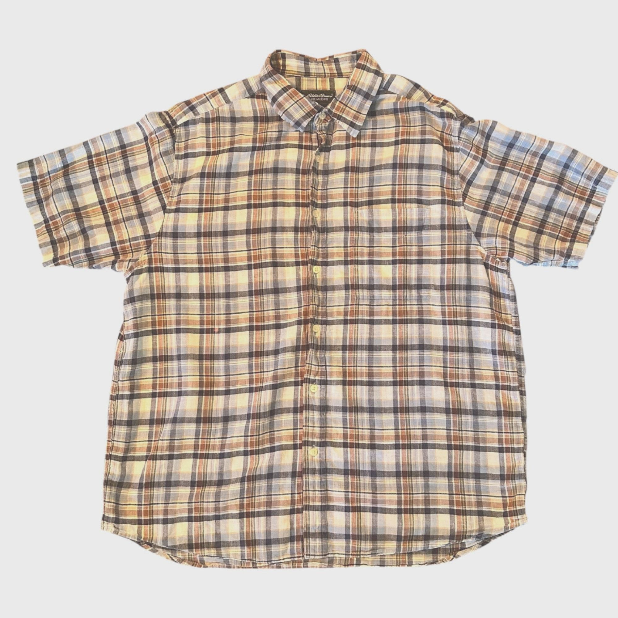 Eddie Bauer Vintage Eddie Bauer Grunge Single Stitch Button Up Linen Ble Size US XL / EU 56 / 4 - 1 Thumbnail