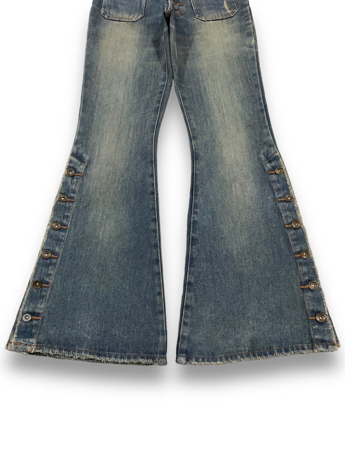 Le Grande Bleu (L.G.B.) Vintage Japanese Brand Mud Wash Flare Bell Bottom Jeans Size 27" / US 4 / IT 40 - 7 Thumbnail