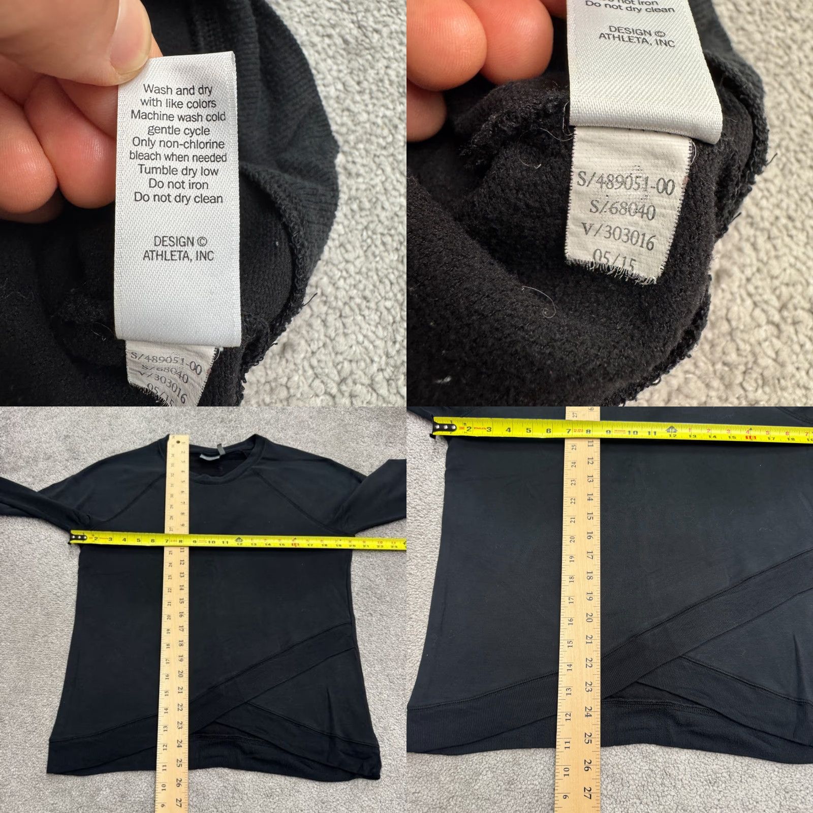 Athleta Athleta Sweatshirt Womens M Black Crew Neck Cozy Karma Crossover Pullover Pullover Breathable Lightweight Casual Athleisure Size M / US 6-8 / IT 42-44 - 8 Thumbnail