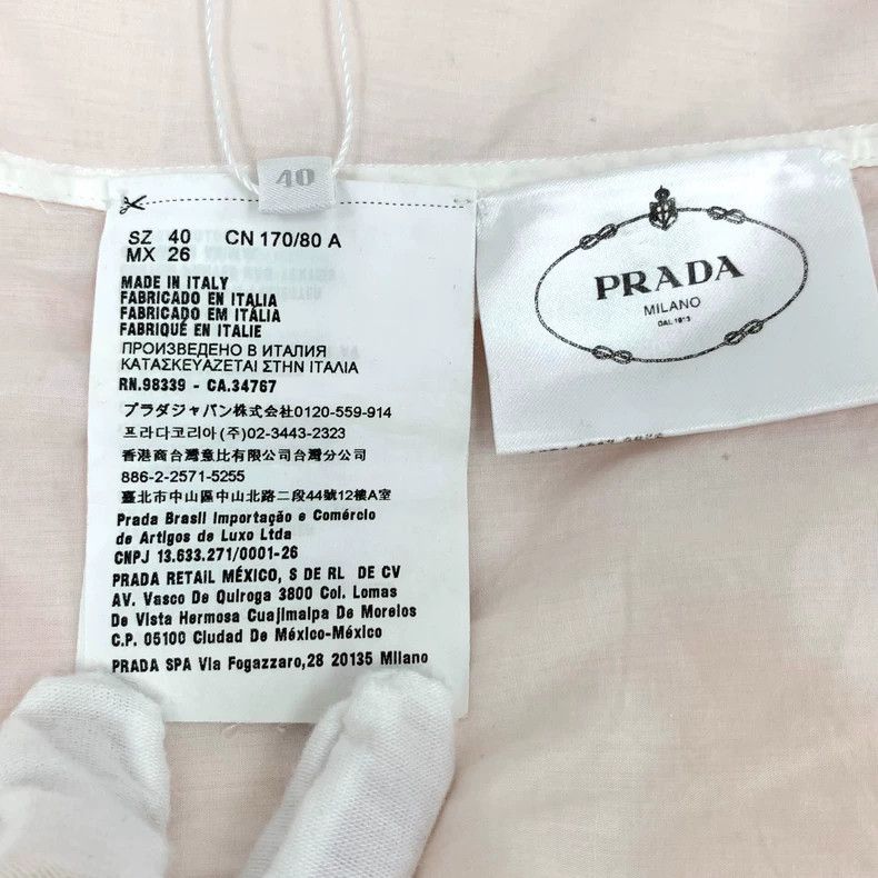 Prada Prada Color-blocked lace cotton lapel single-breasted slee Size S / US 4 / IT 40 - 6 Thumbnail