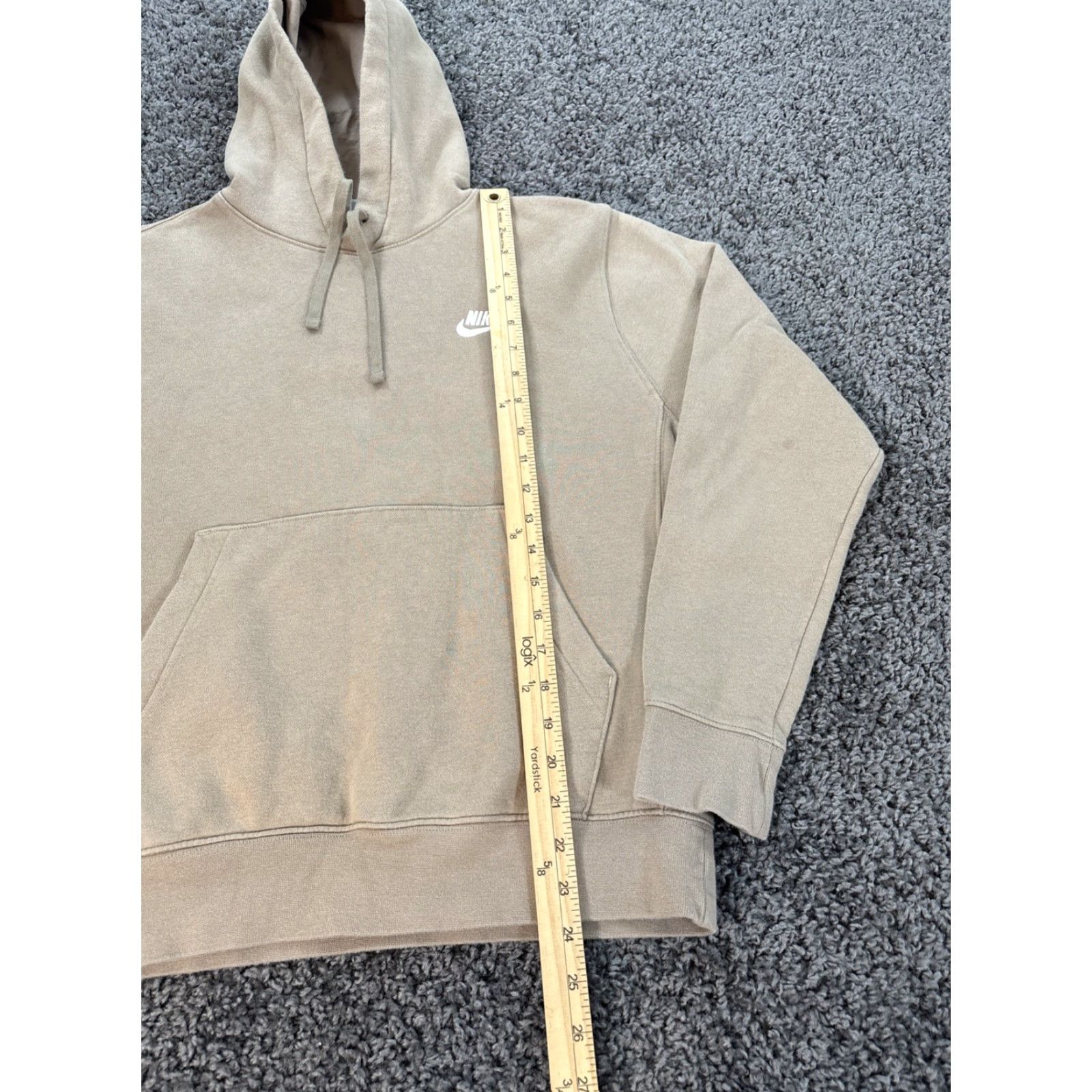 Nike Nike Sportswear Hoodie Mens S Fleece Khaki Beige Pullover BV2654-247 Long Sleeve Sweatshirt Size US S / EU 44-46 / 1 - 2 Thumbnail