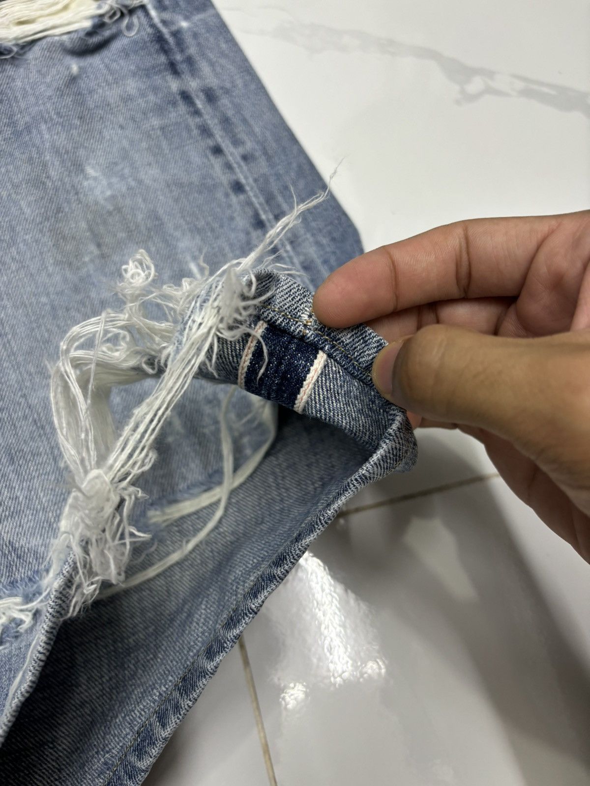 Levi's VINTAGE LEVIS 503B Big E Selvedge Denim Short Jeans Size US 32 / EU 48 - 5 Thumbnail