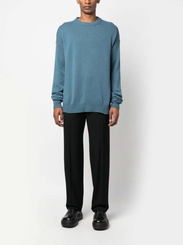 Jil Sander o1y1124 Crewneck Cashmere Blends Sweater in Blue Size US M / EU 48-50 / 2 - 3 Thumbnail