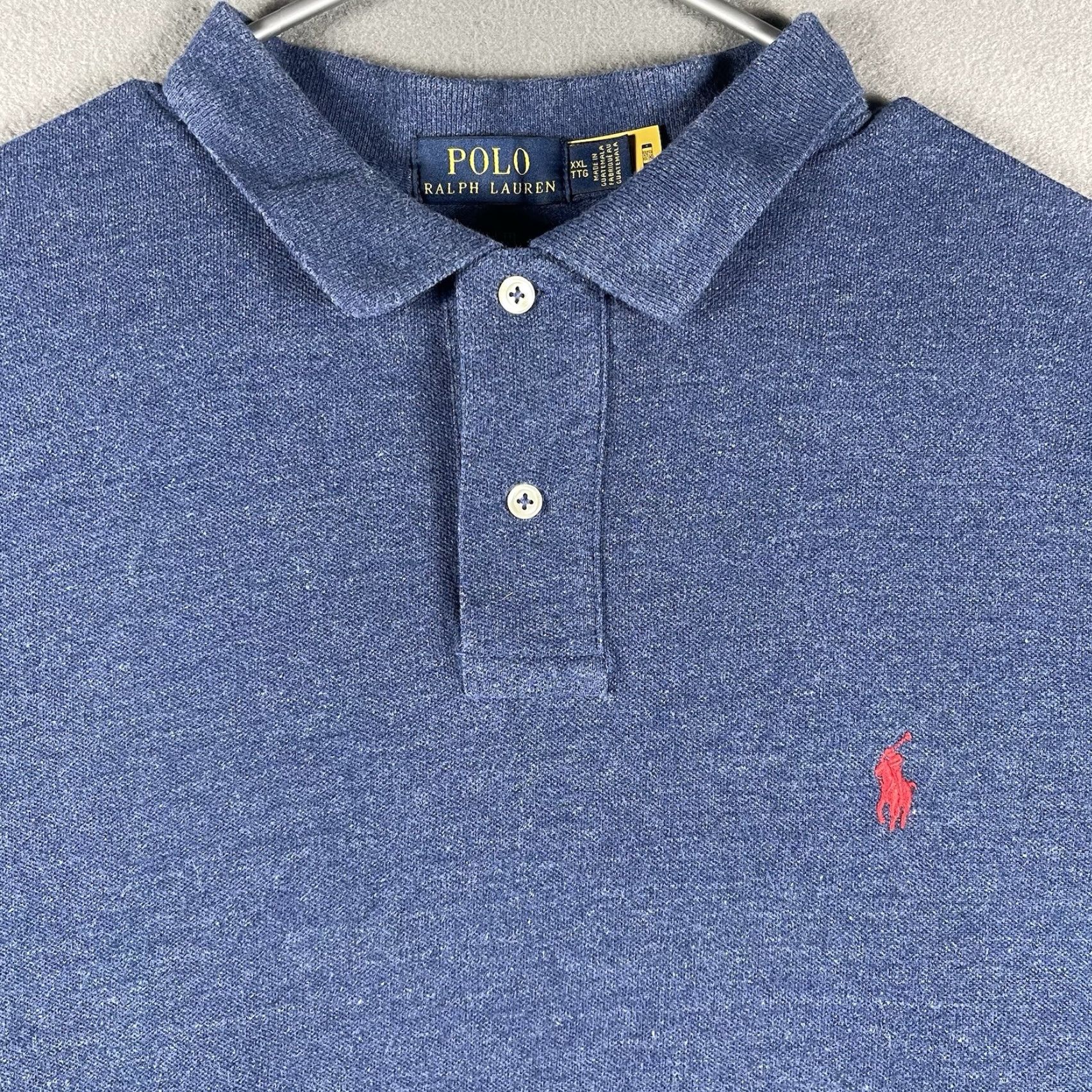 Polo Ralph Lauren Polo Ralph Lauren Polo Shirt Mens 2XL Classic Fit Short Sleeve Heather Blue Logo"]) Size US XXL / EU 58 / 5 - 2 Thumbnail