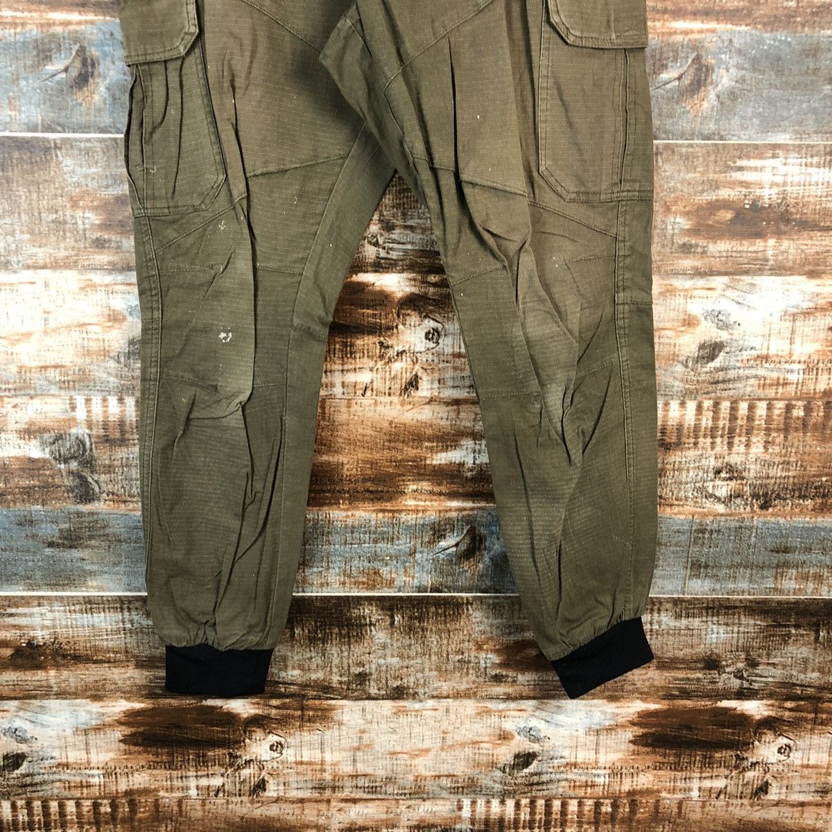 Japanese Brand Tora Green Cargo Multipocket Joggers Pants #A2533 Size US 28 / EU 44 - 6 Thumbnail