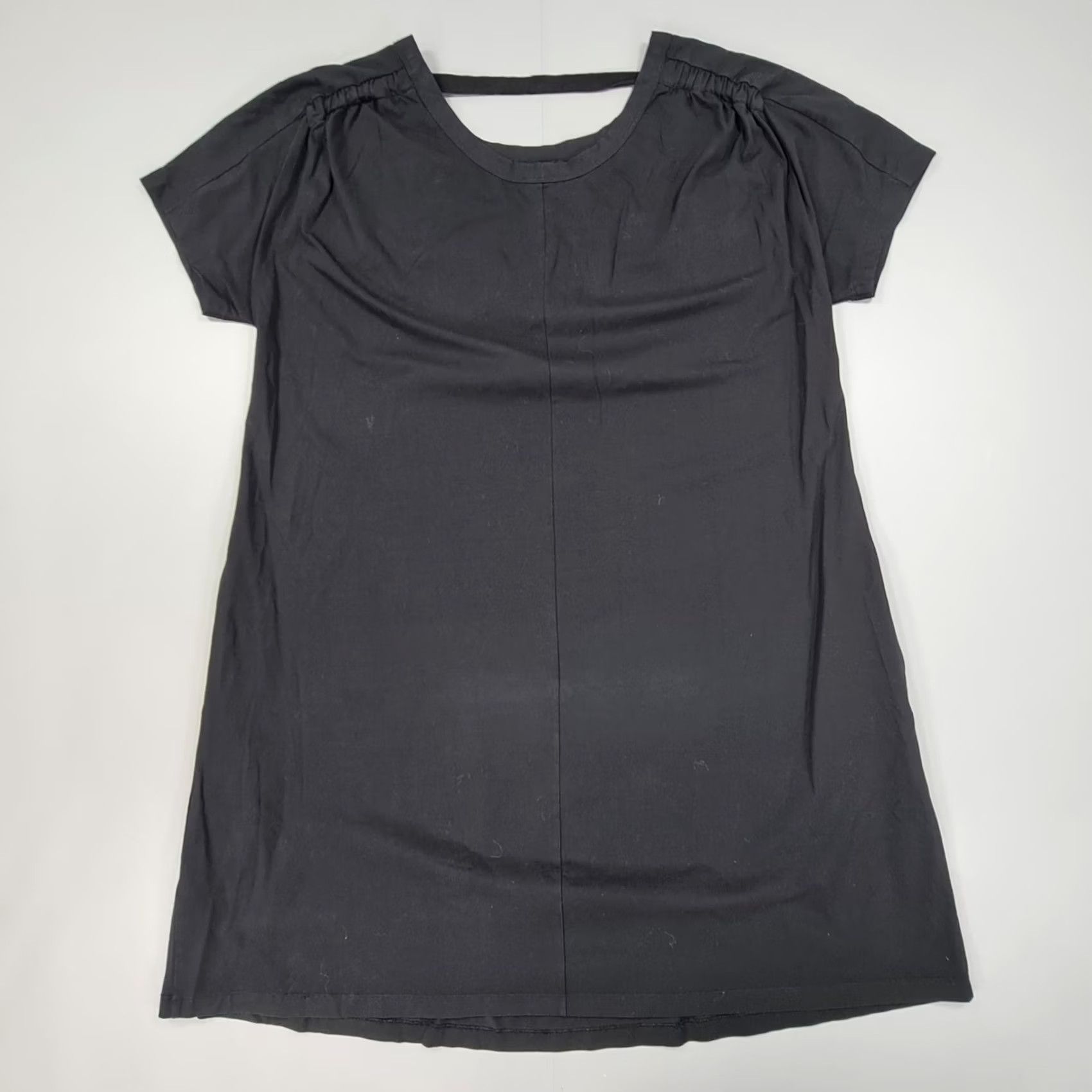 Cos COS Dress Womens M Black Cotton Stretch Knee Length Short Sleeves Size 32" / US 10 / IT 46 - 5 Thumbnail